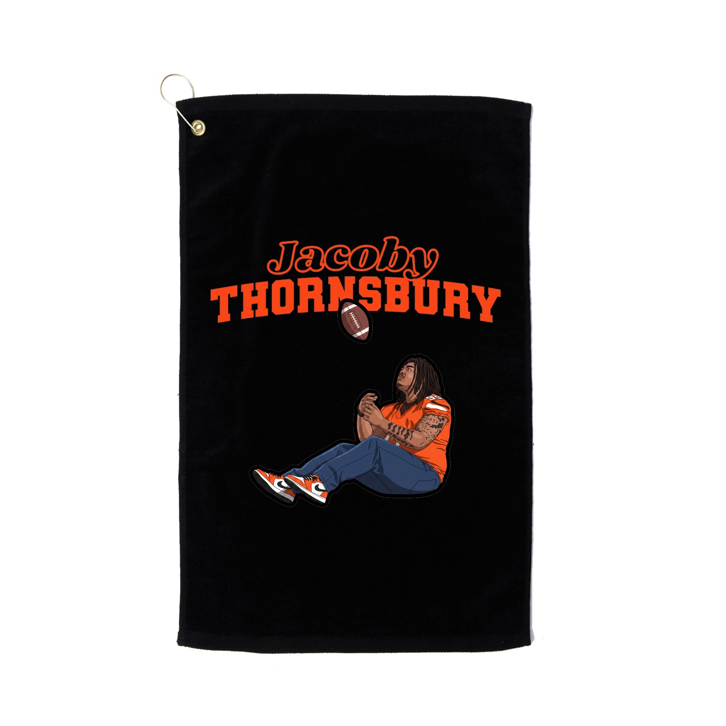 Golf Towel — Name Arch in Black
