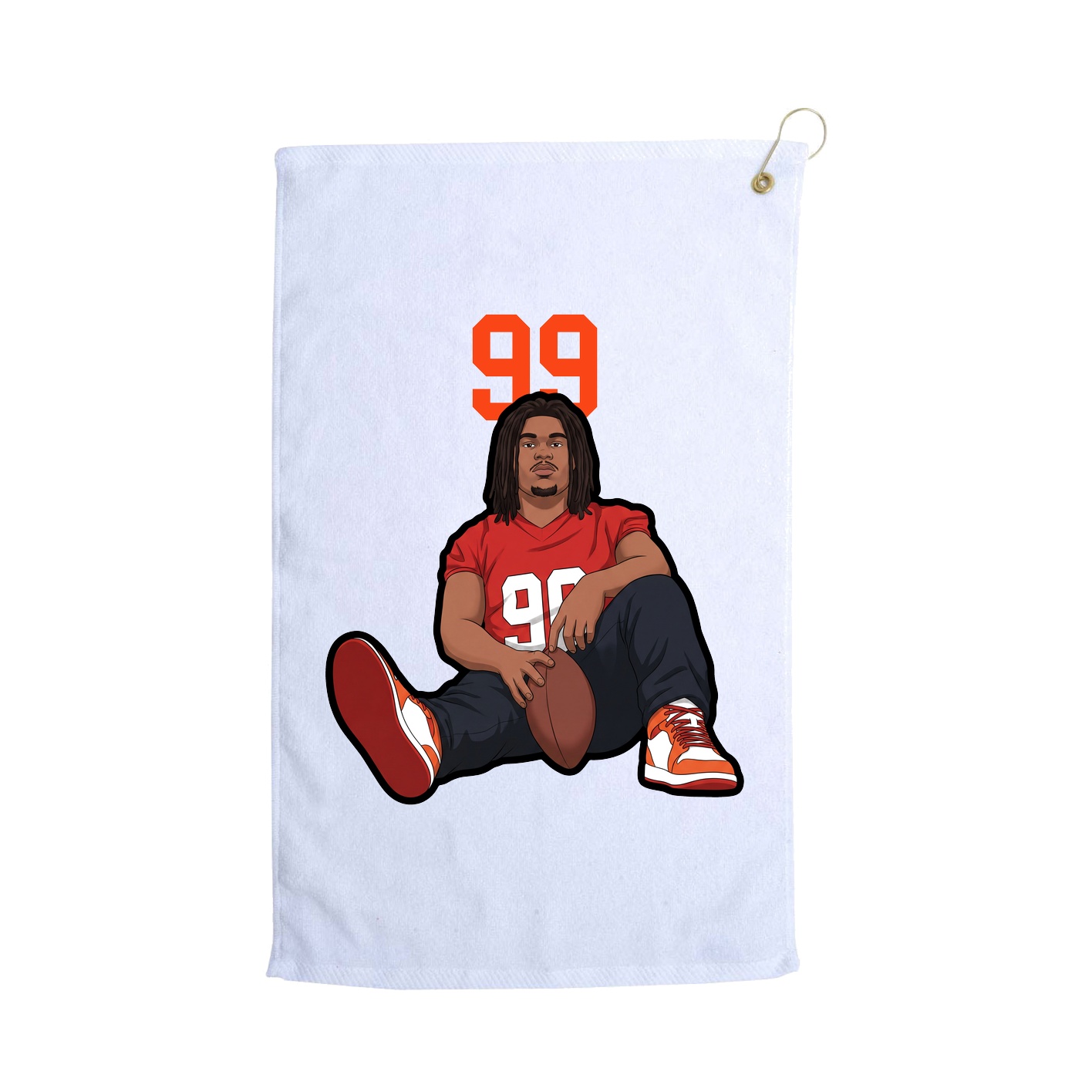 Golf Towel — Number Top in White