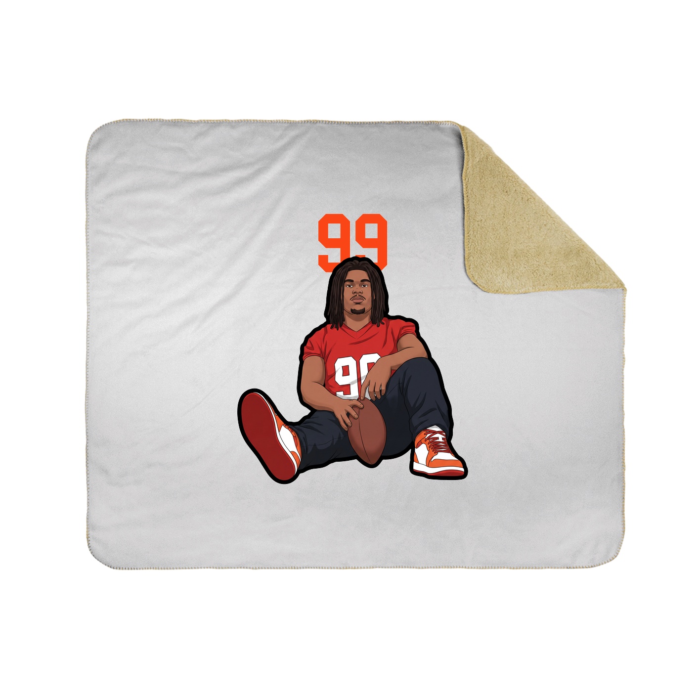 Throw Blanket — Number Top in White