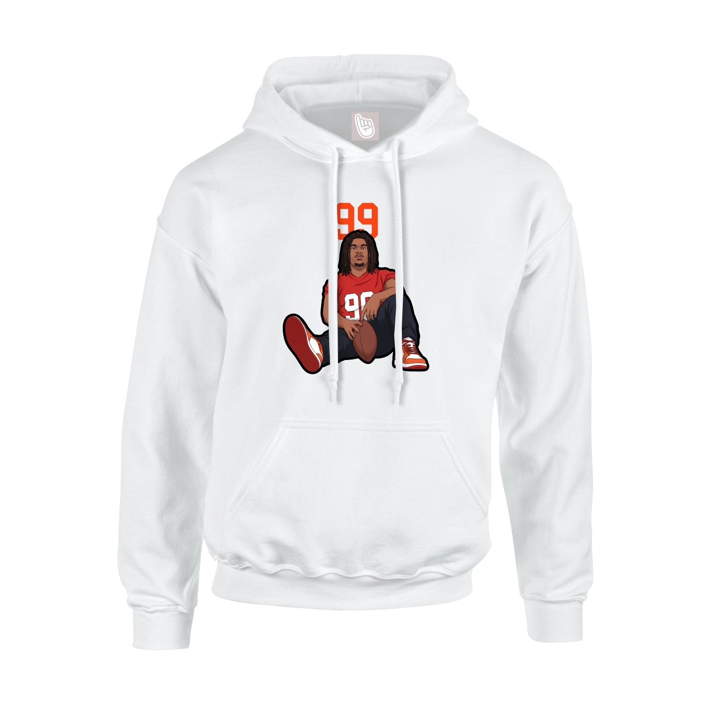 Hoodie — Number Top in White