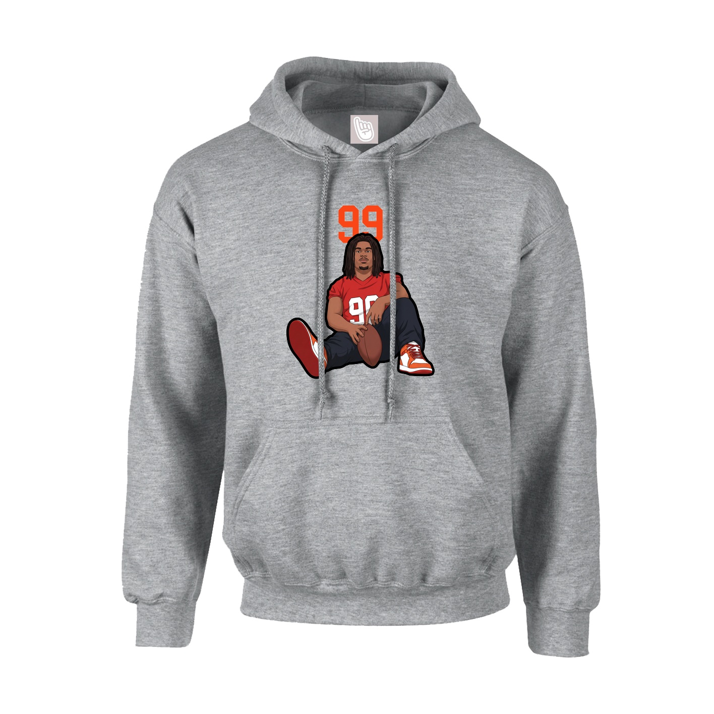 Youth Hoodie — Number Top in Grey