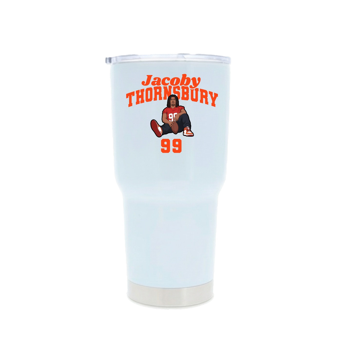 30oz Stainless Steel Tumbler — Signature Arch in White