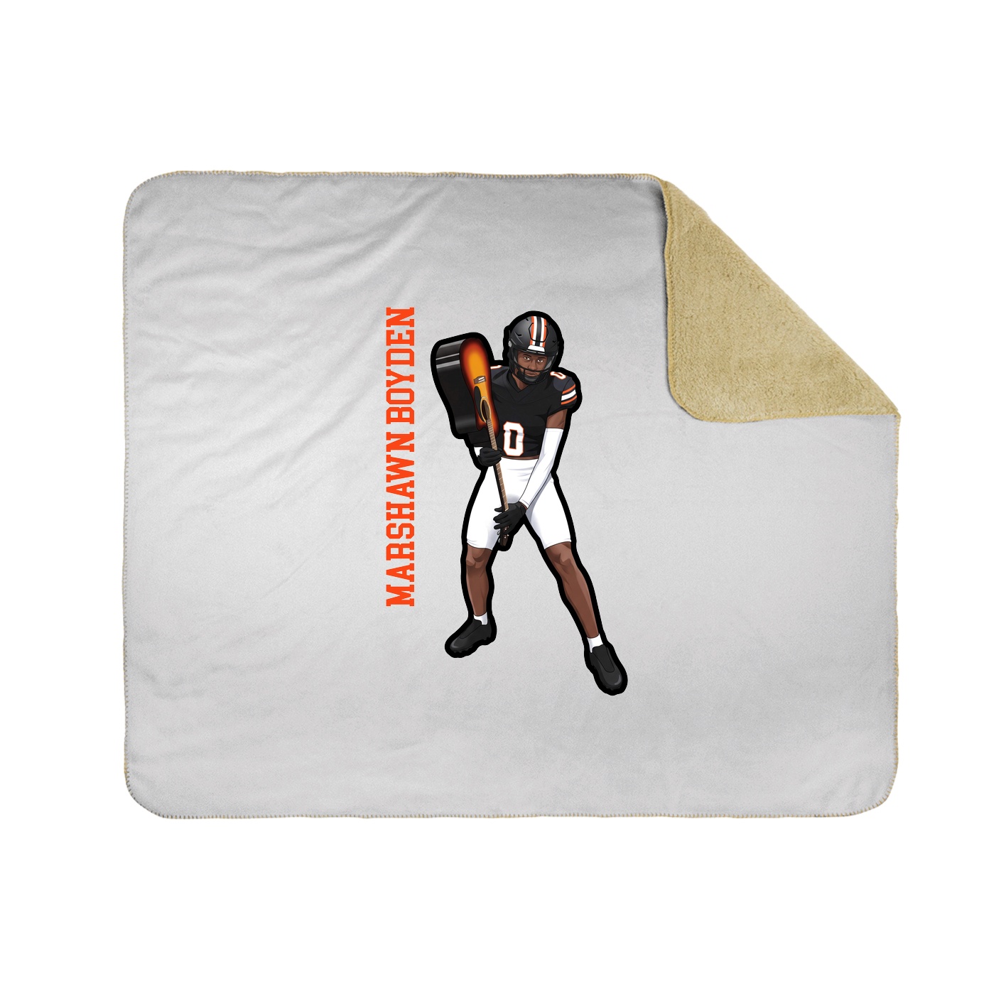 Throw Blanket — Name Vertical in White