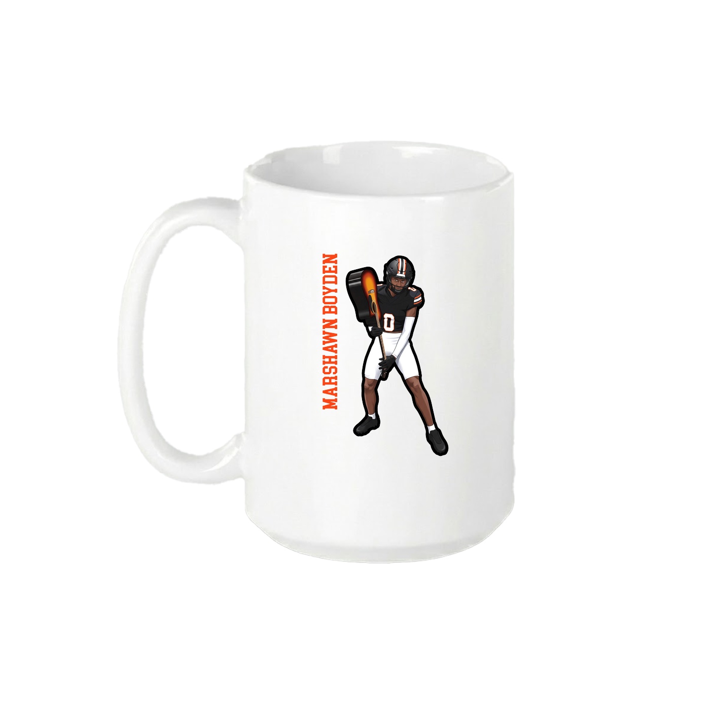 15oz Coffee Mug — Name Vertical in White