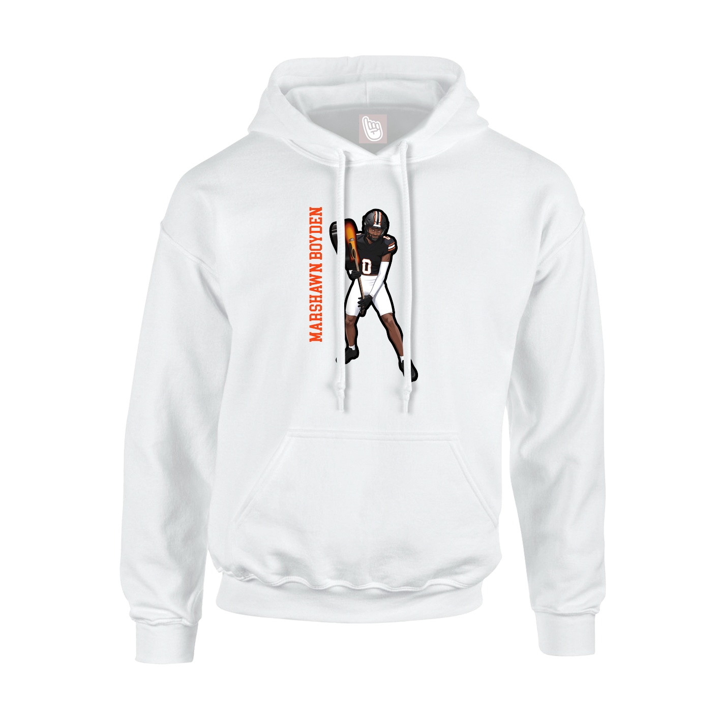 Hoodie — Name Vertical in White