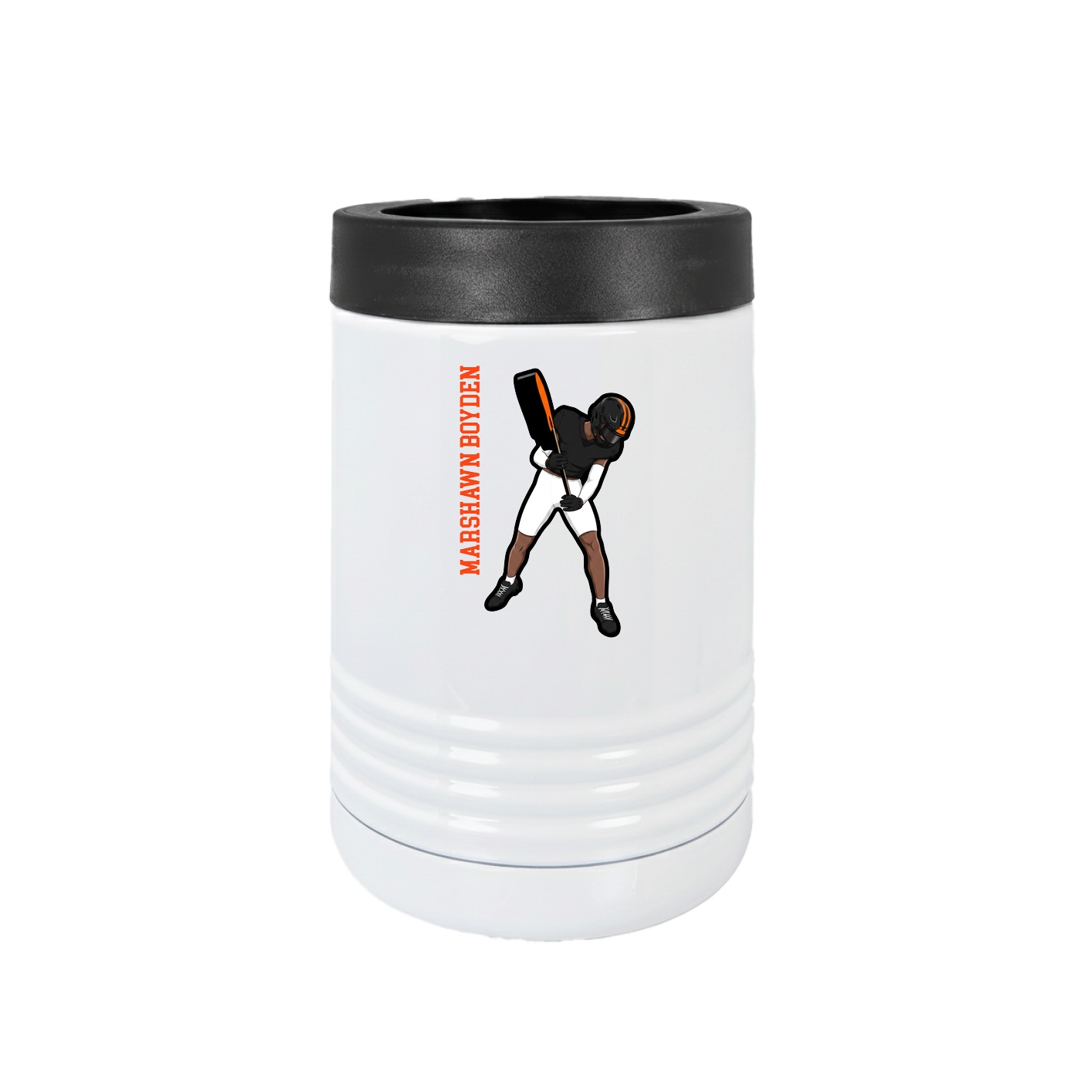 Beverage Holder — Name Vertical in White