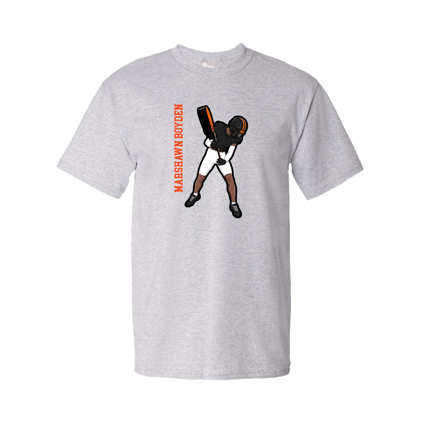 Tee — Name Vertical in Grey