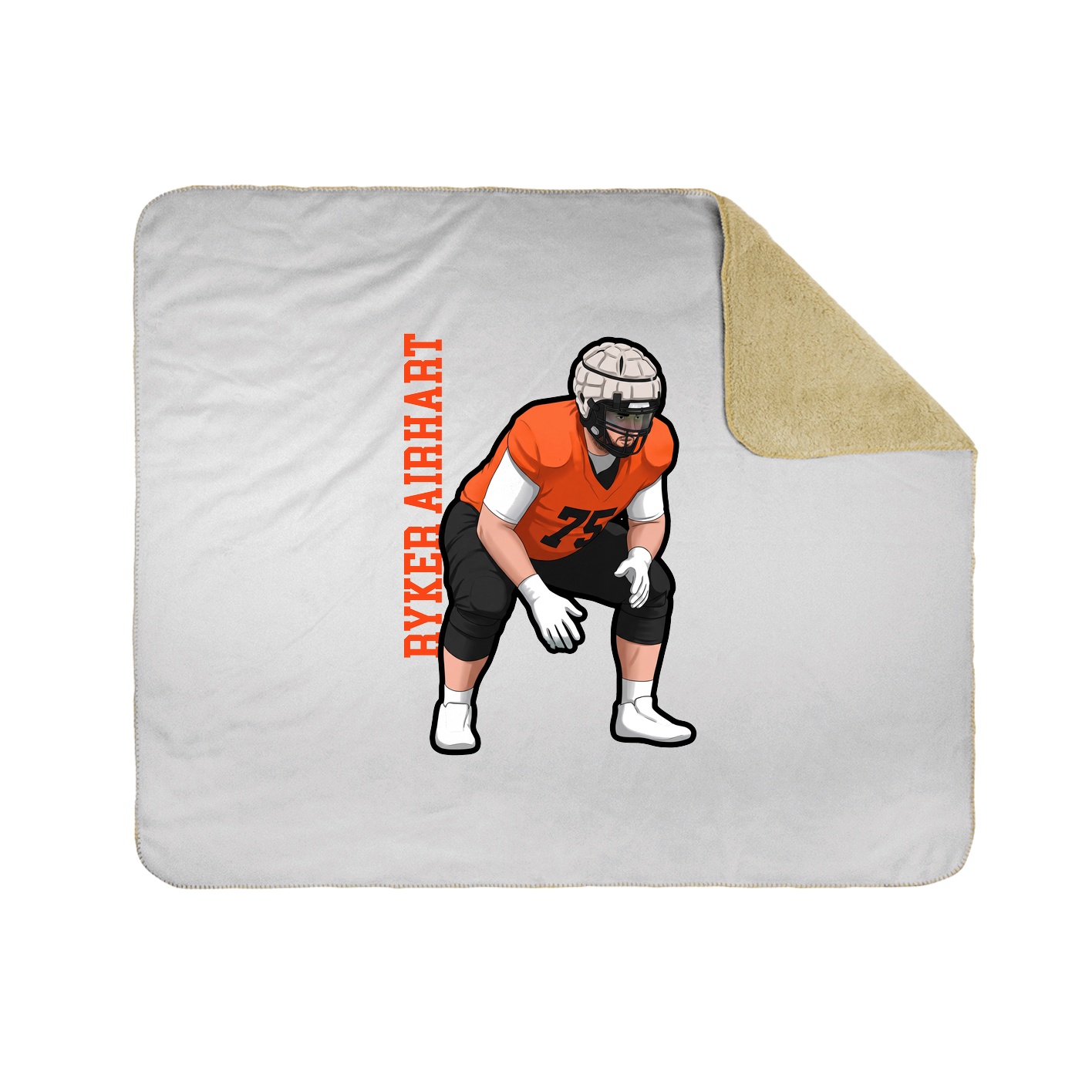 Throw Blanket — Name Vertical in White