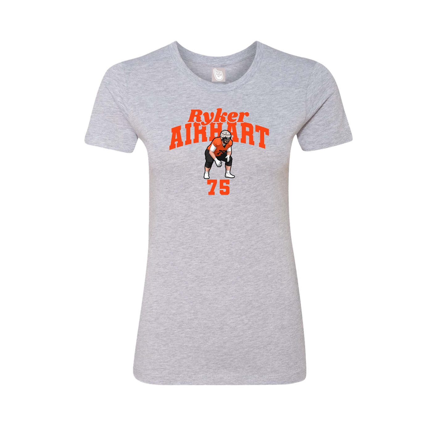 Fitted Women's Tee — Signature Arch in Grey