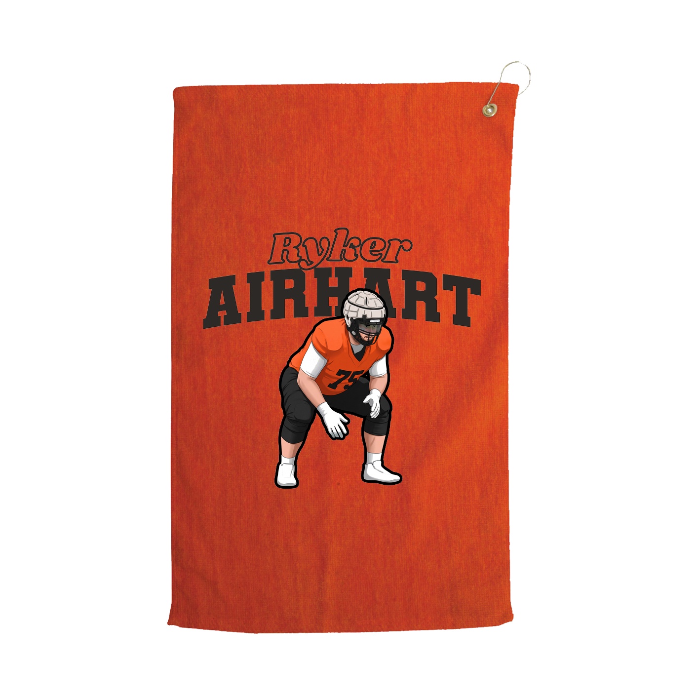 Golf Towel — Name Arch in Orange