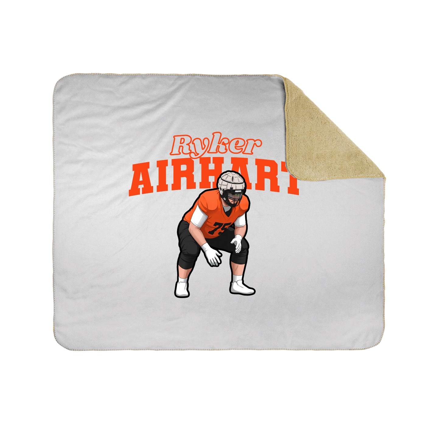 Throw Blanket — Name Arch in White