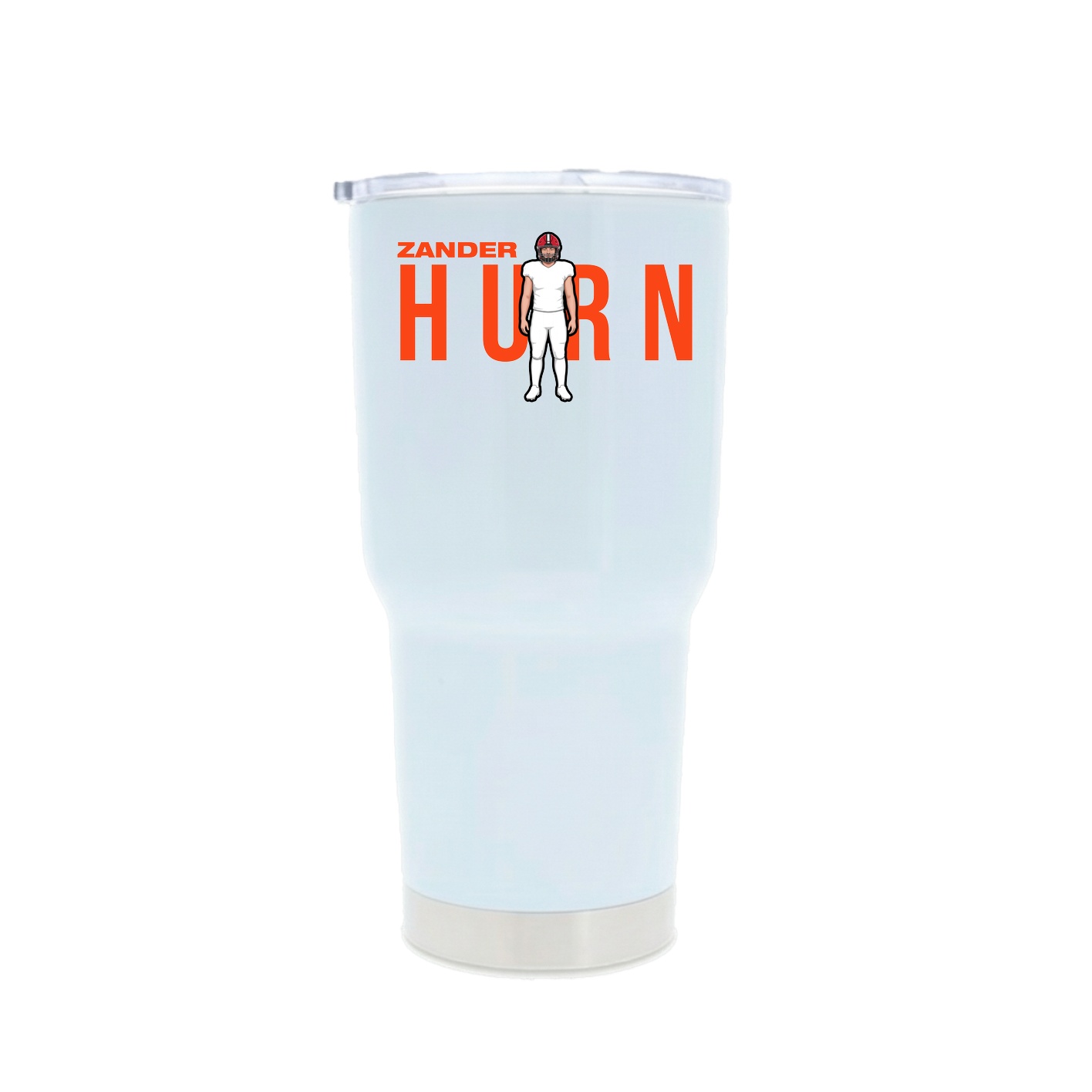 30oz Stainless Steel Tumbler — Player Name in White