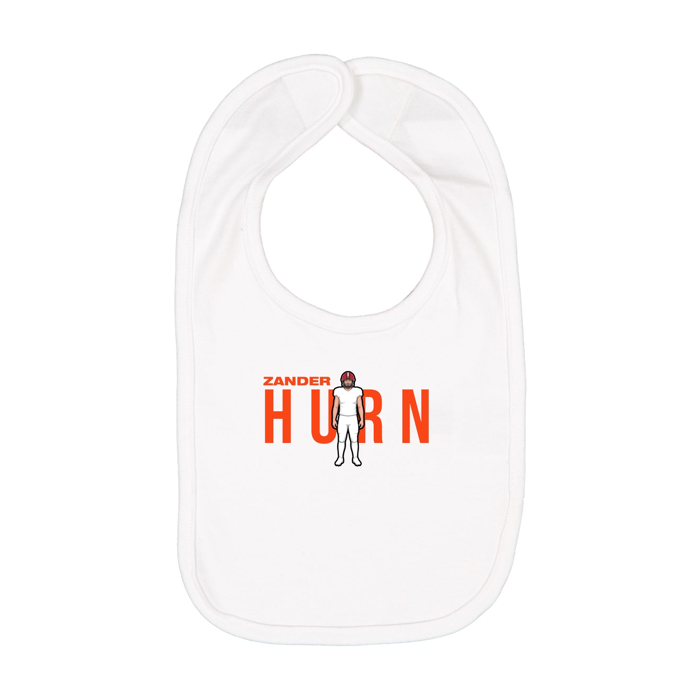 Infant Bib — Player Name in White