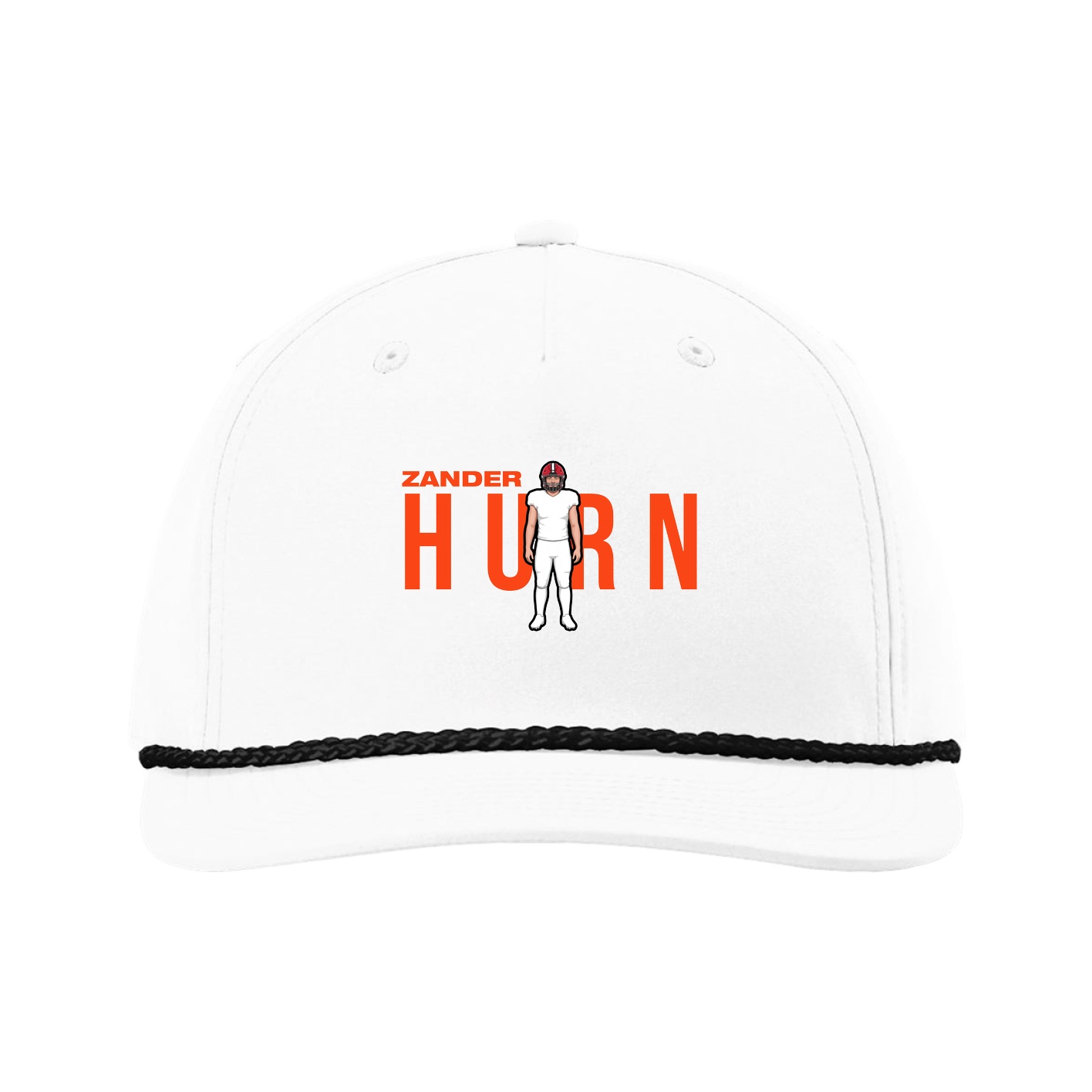 Five-Panel Classic Rope Cap — Player Name in White