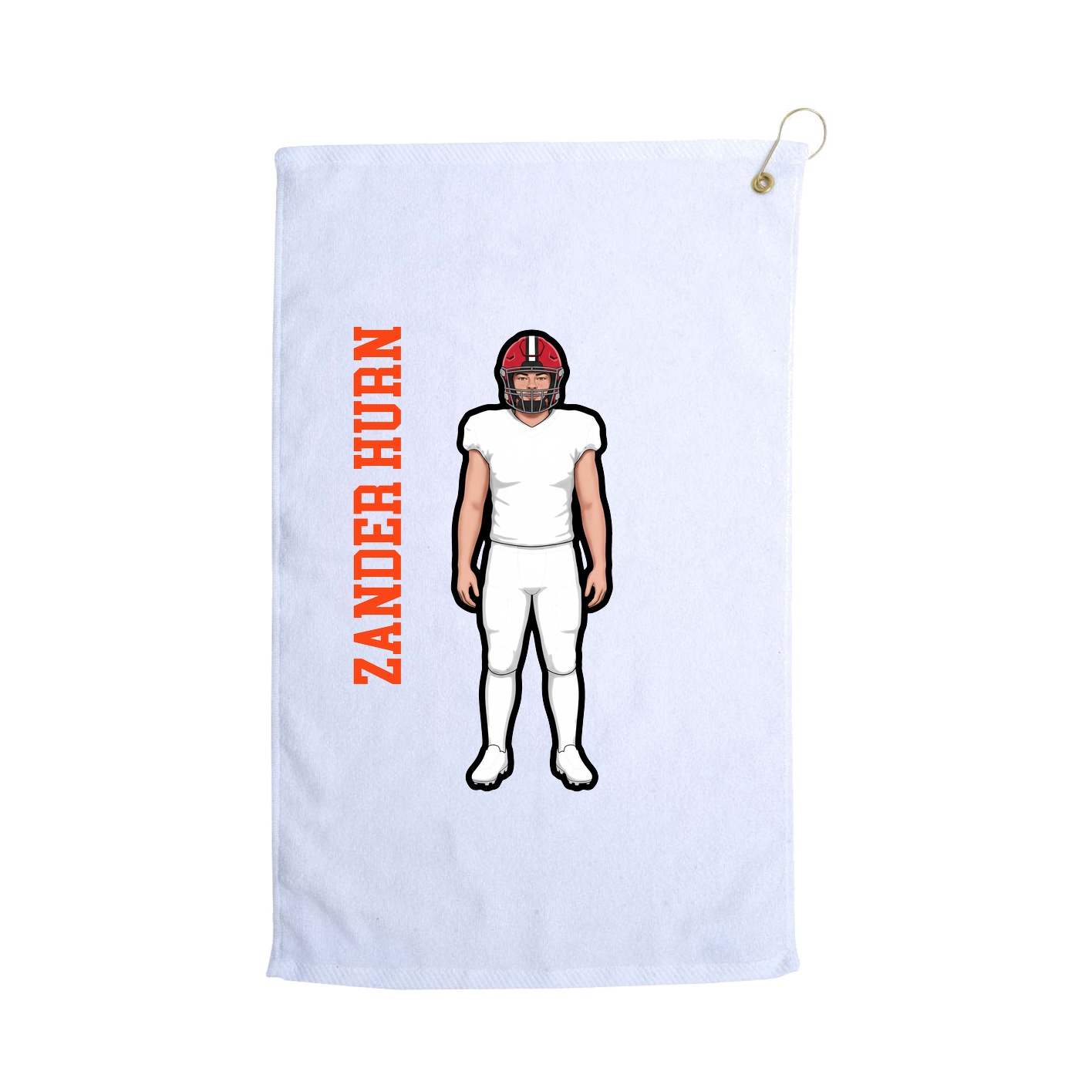 Golf Towel — Name Vertical in White