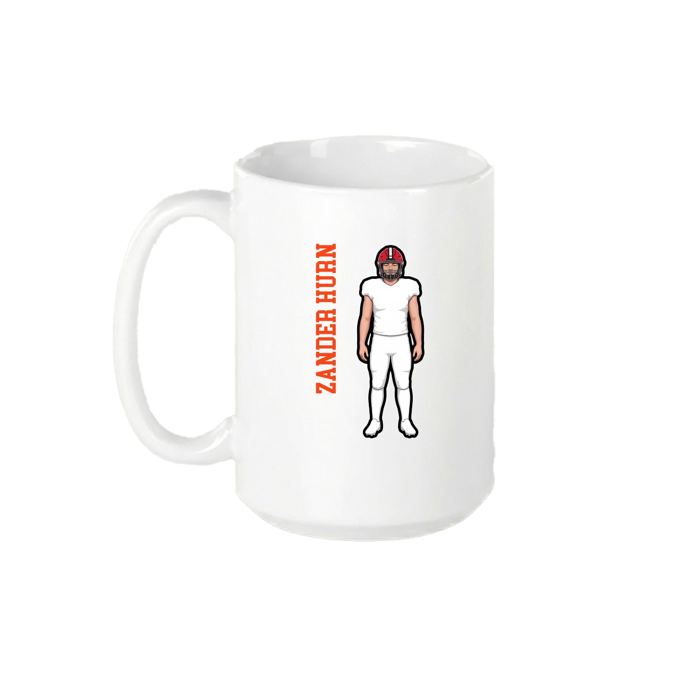 15oz Coffee Mug — Name Vertical in White