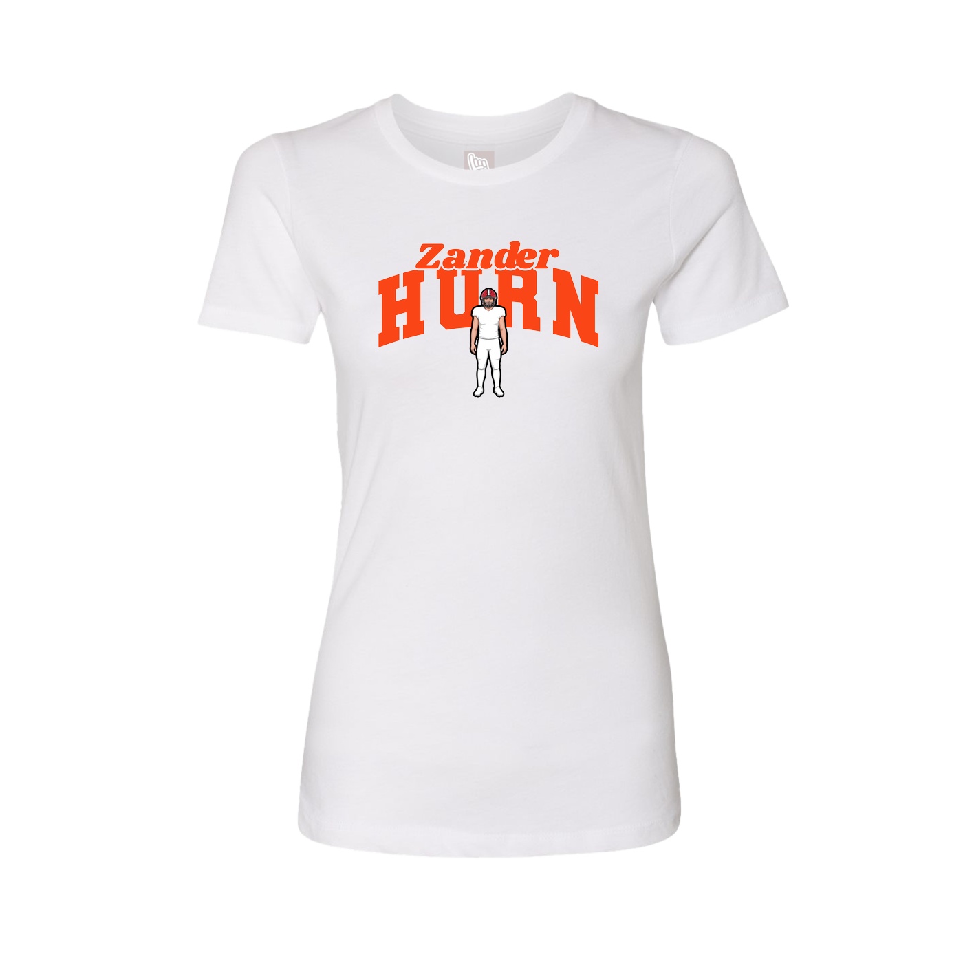 Fitted Women's Tee — Signature Arch in White