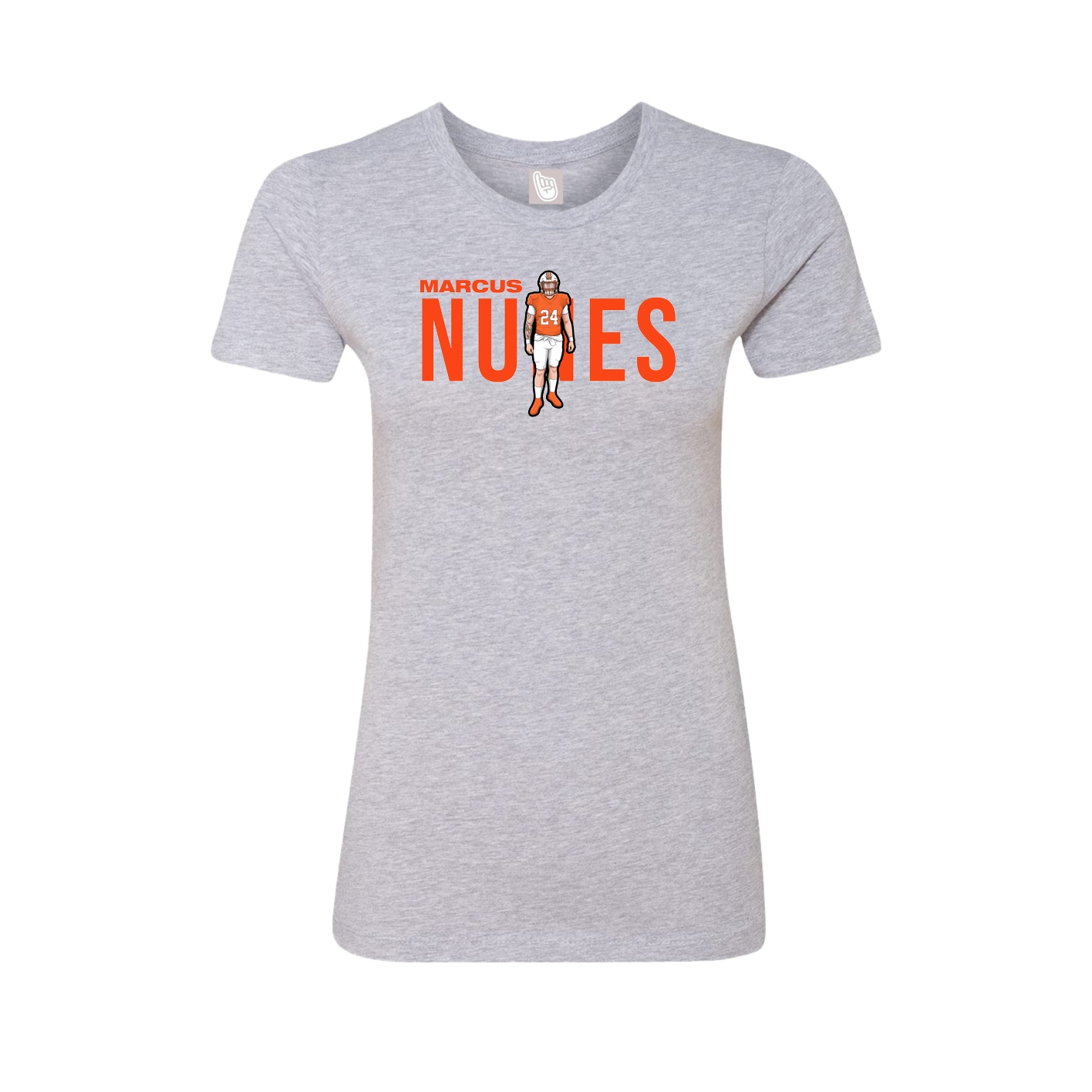 Fitted Women's Tee — Player Name in Grey
