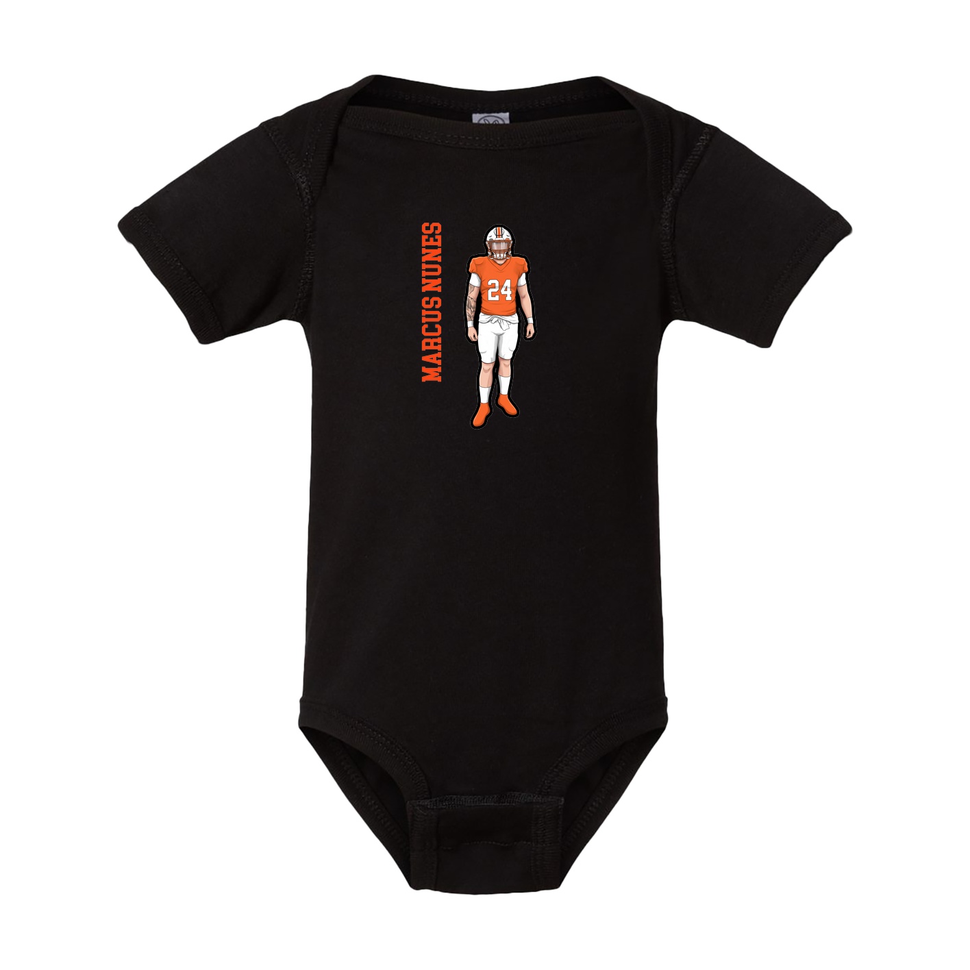 Baby Onesie — Name Vertical in Black