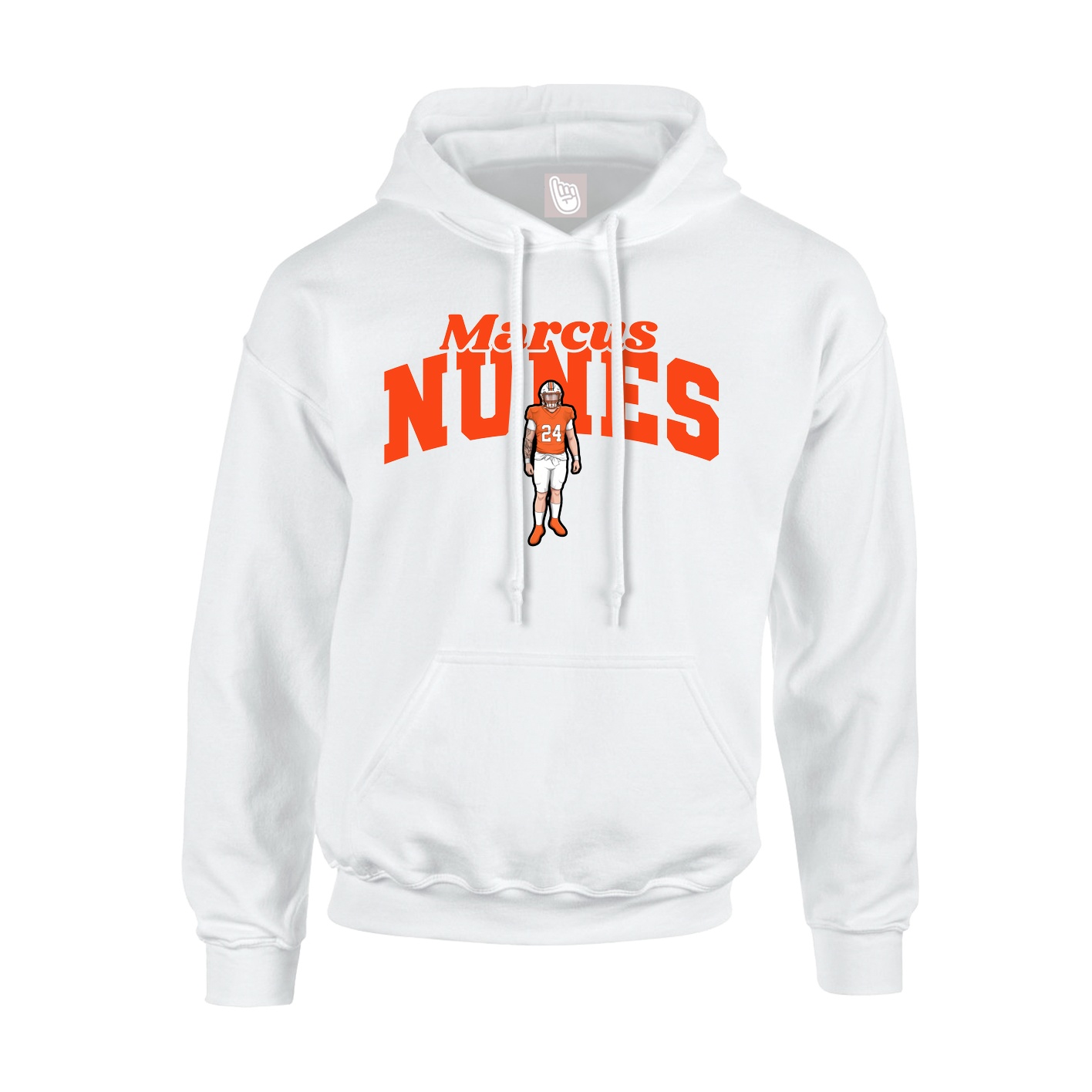 Youth Hoodie — Signature Arch in White