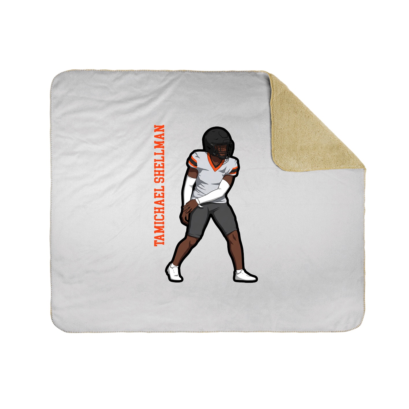 Throw Blanket — Name Vertical in White