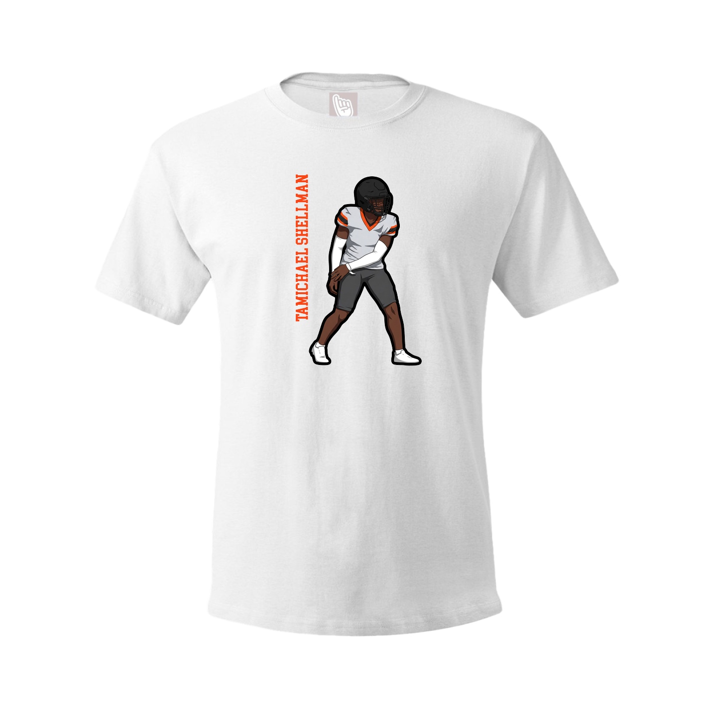 Tee — Name Vertical in White