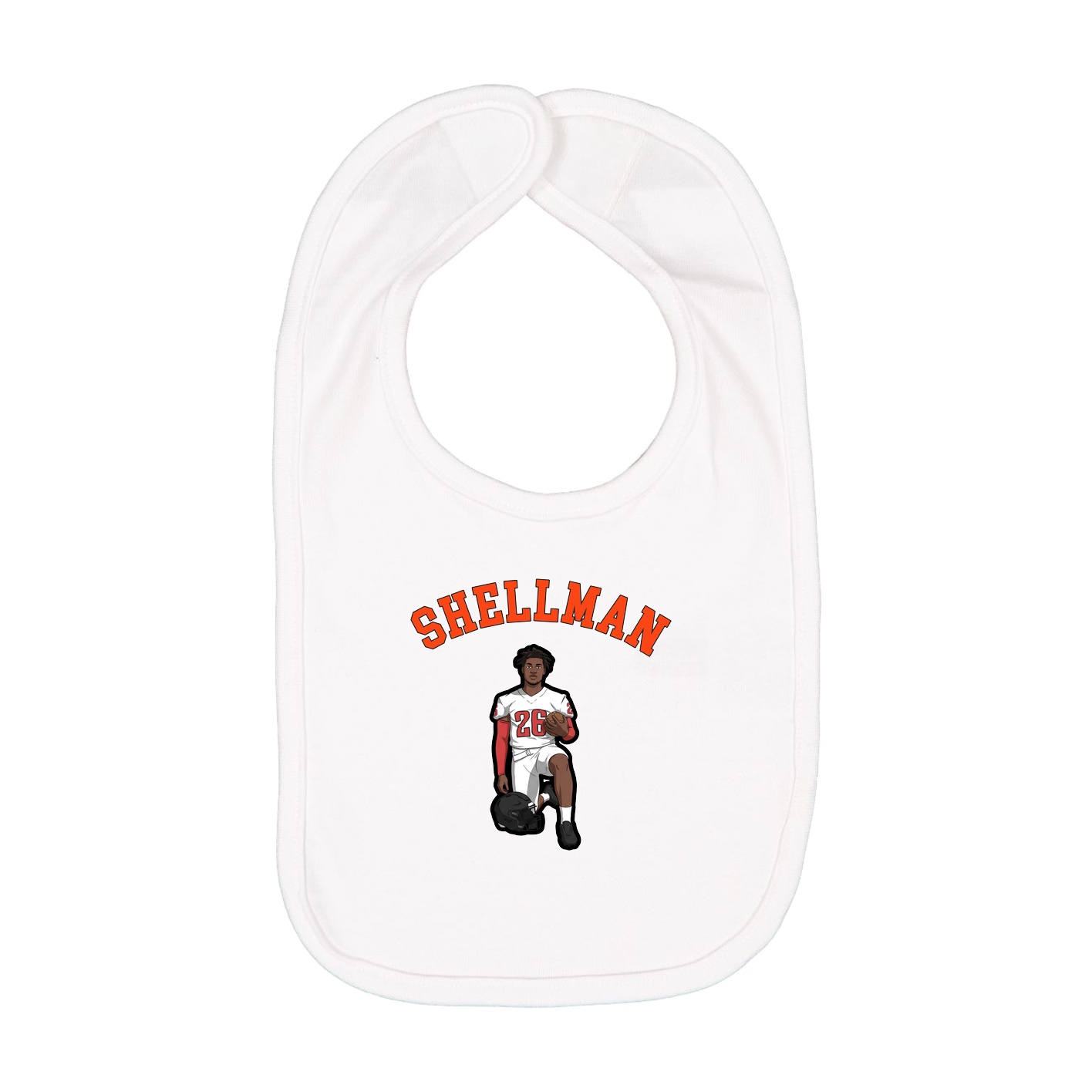 Infant Bib — Shirsey Arch in White
