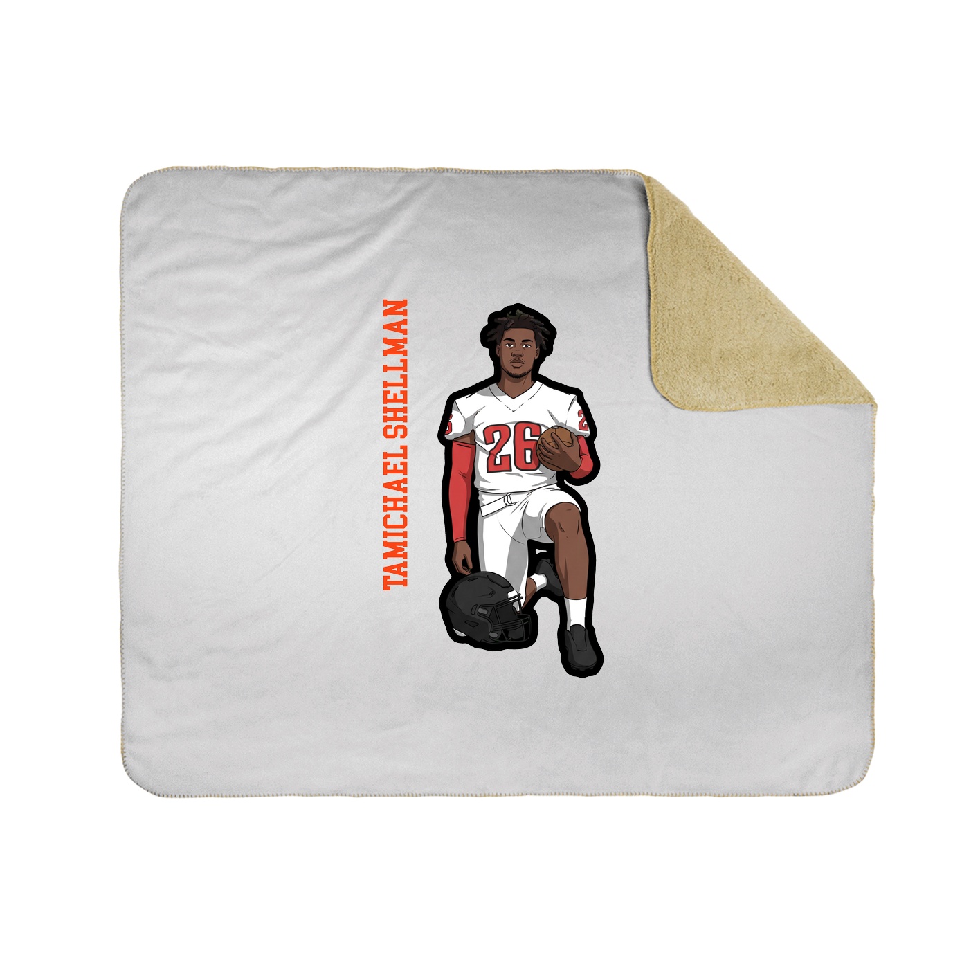 Throw Blanket — Name Vertical in White