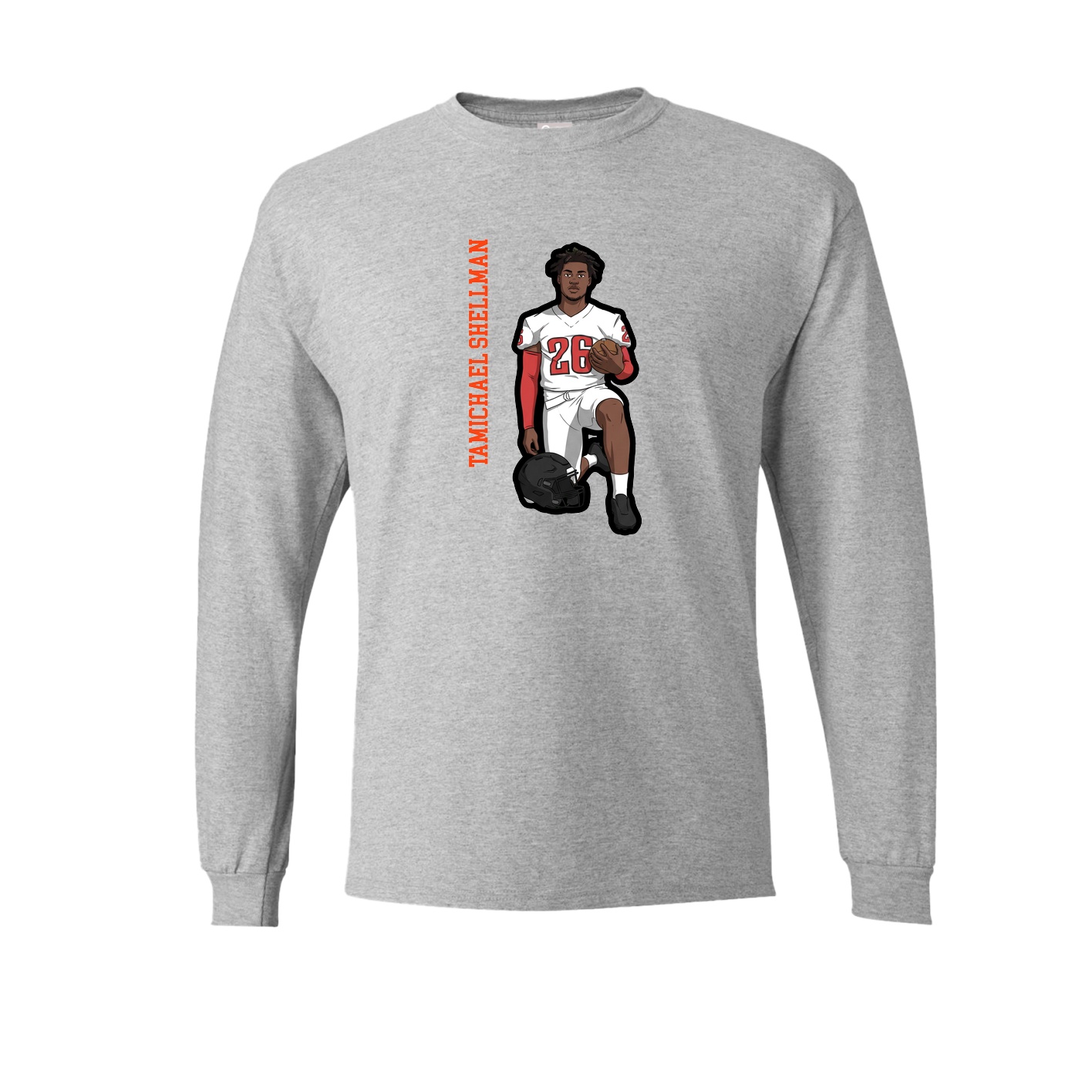 Long Sleeve Tee — Name Vertical in Grey