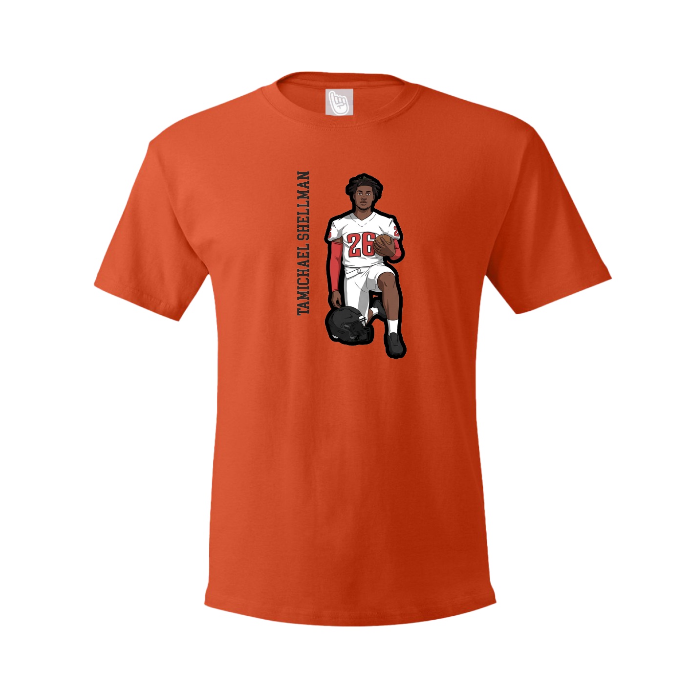 Youth Tee — Name Vertical in Orange
