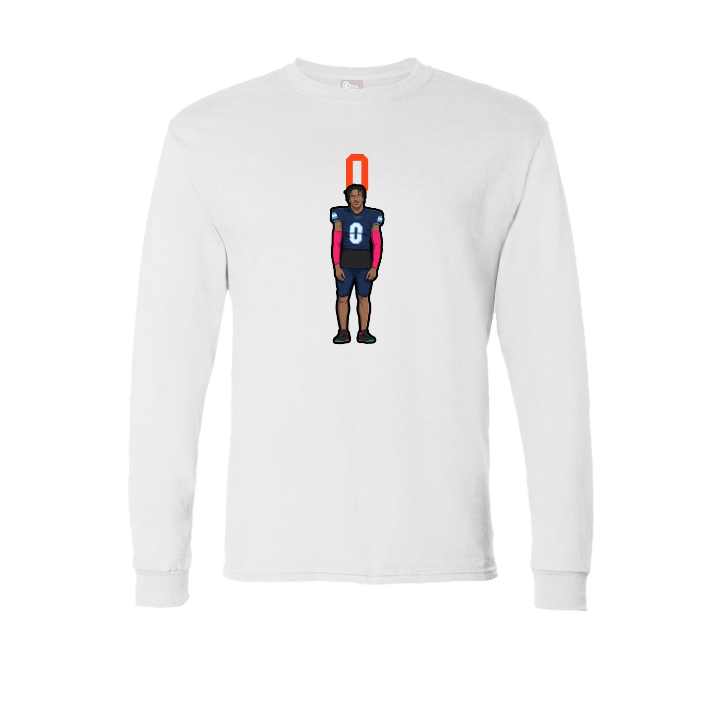 Long Sleeve Tee — Number Top in White
