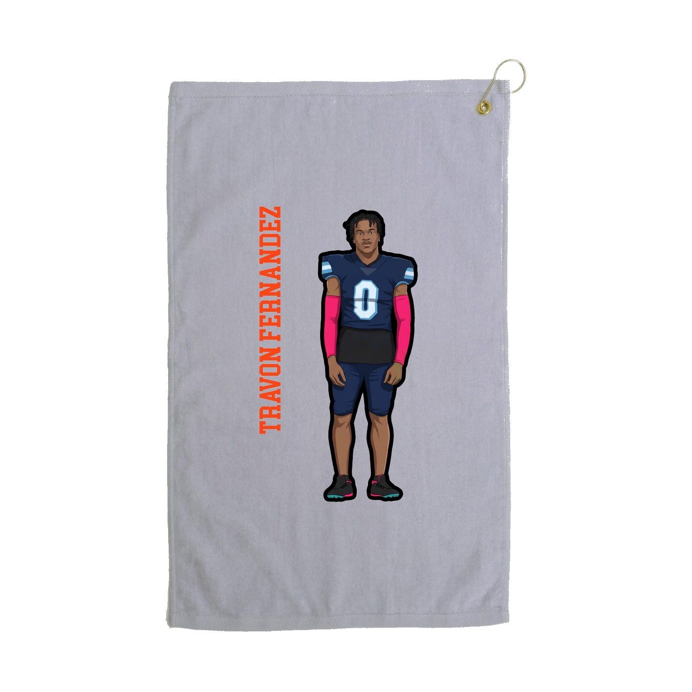 Golf Towel — Name Vertical in Grey