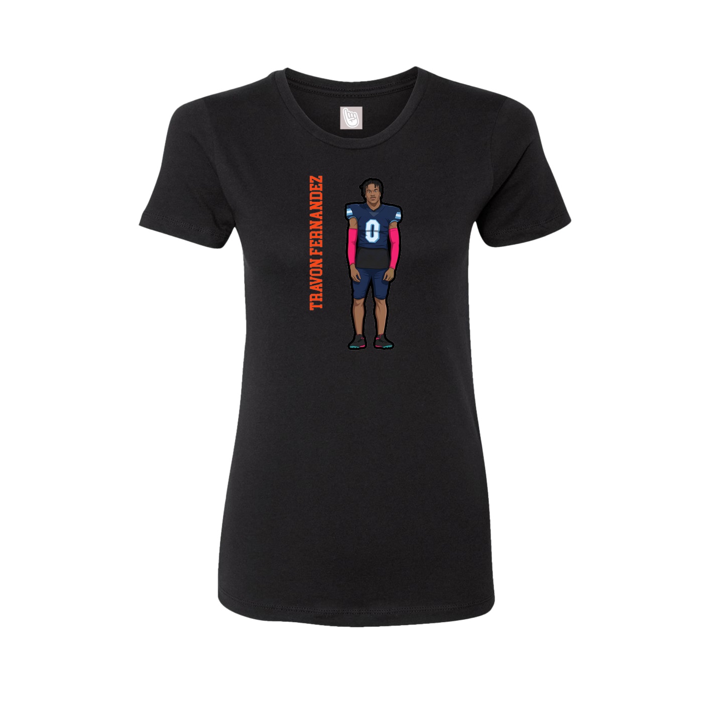 Womens Tee — Name Vertical in Black