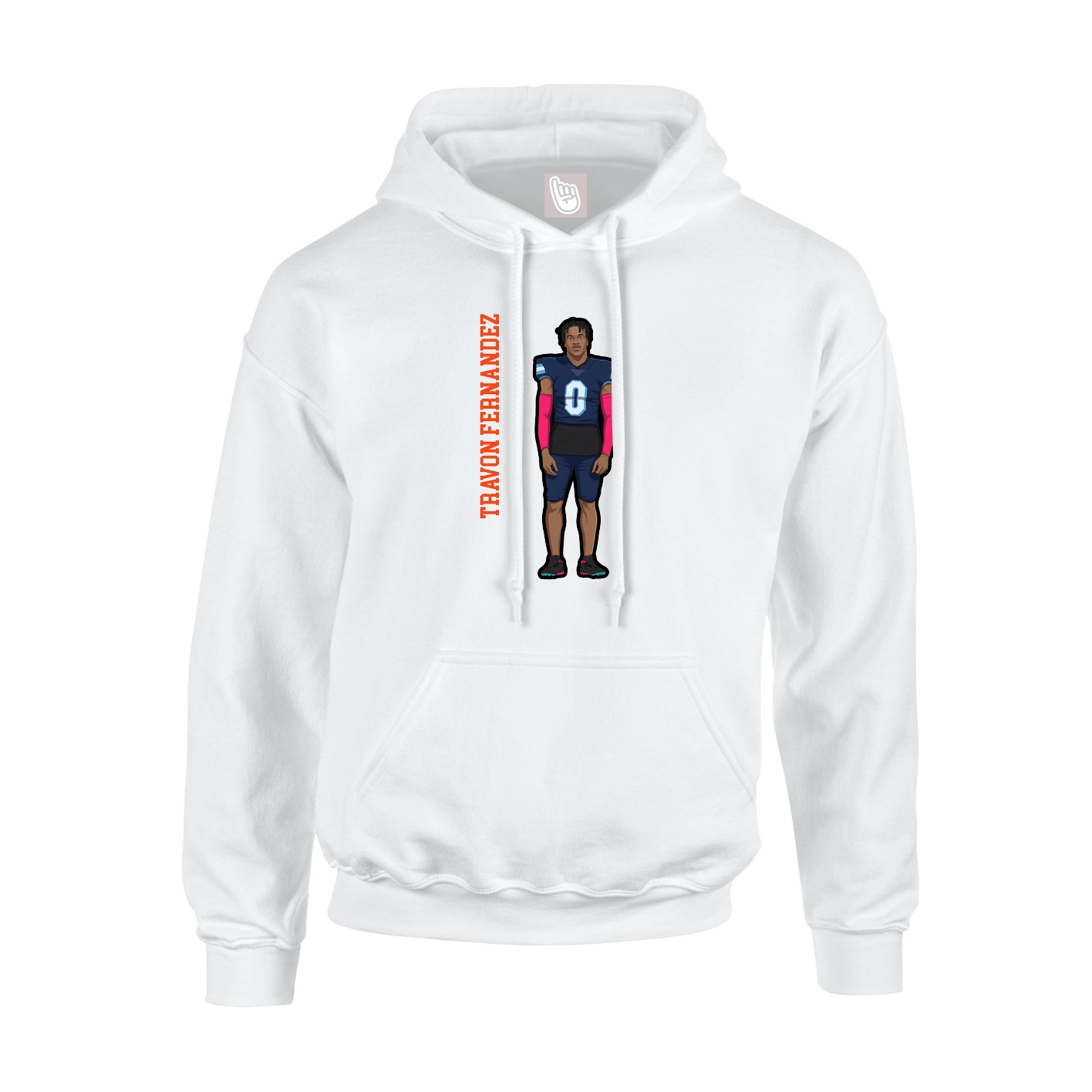 Hoodie — Name Vertical in White