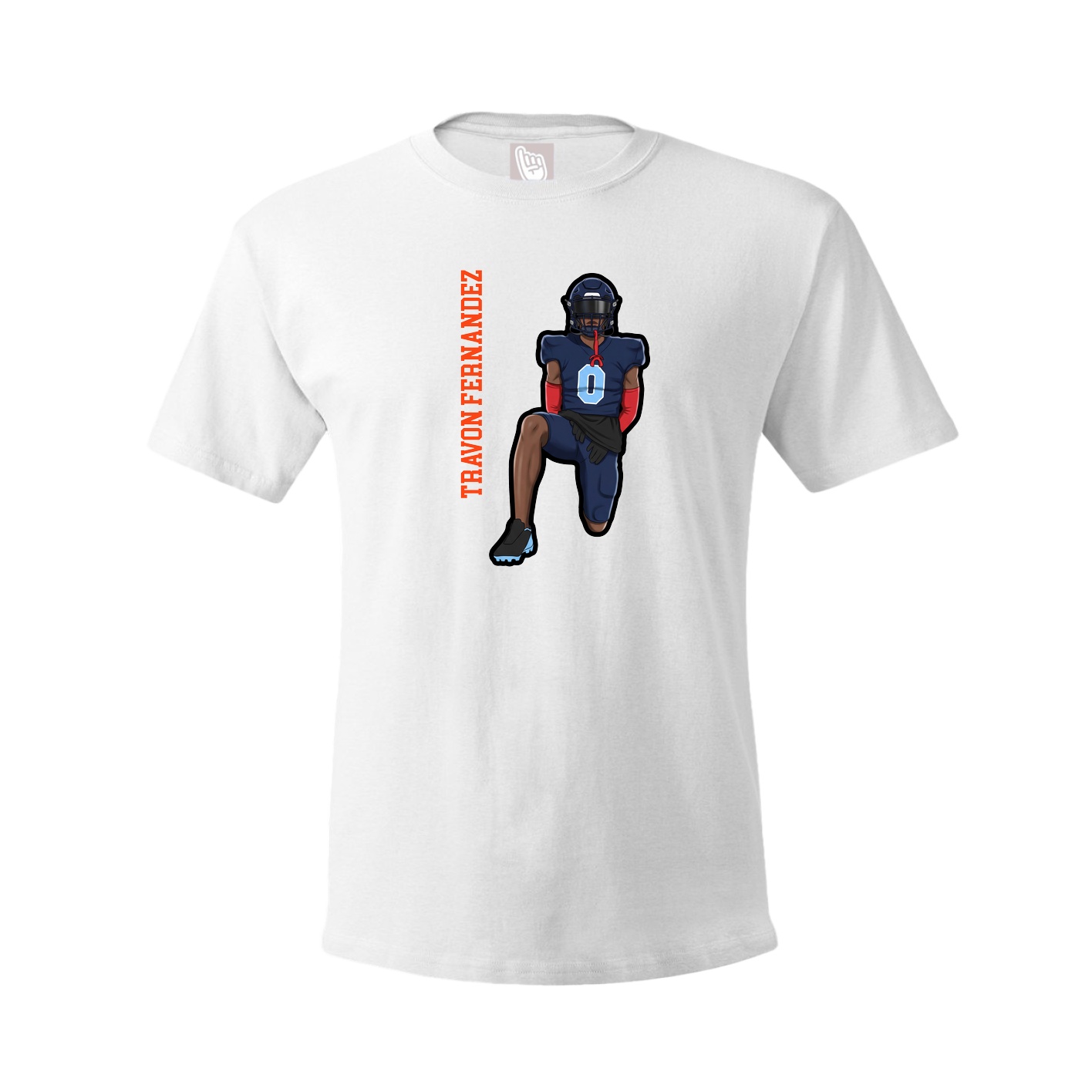 Tee — Name Vertical in White