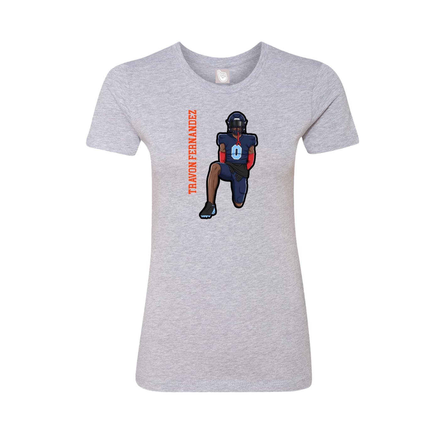 Womens Tee — Name Vertical in Grey