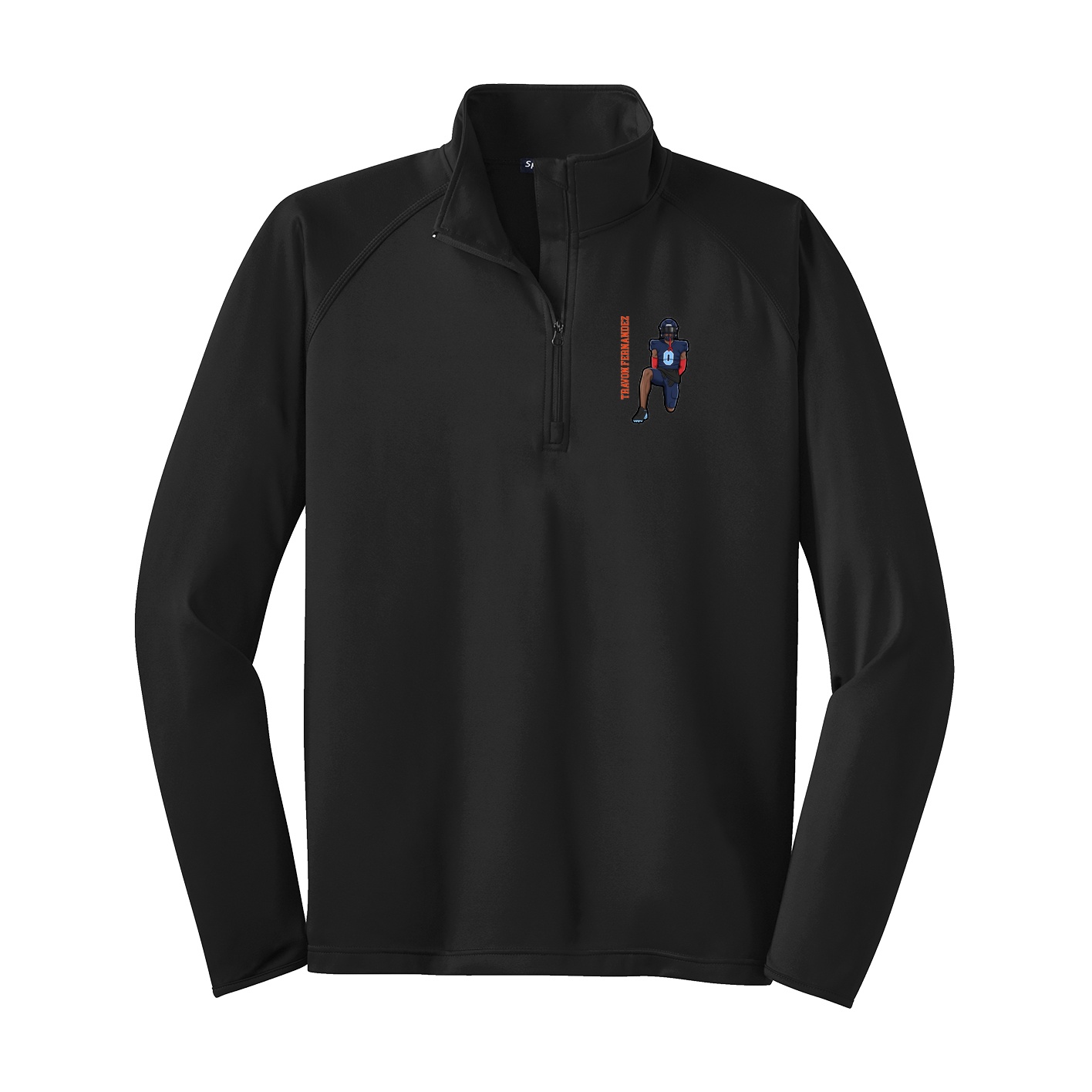 Q-Zip Pullover — Name Vertical in Black