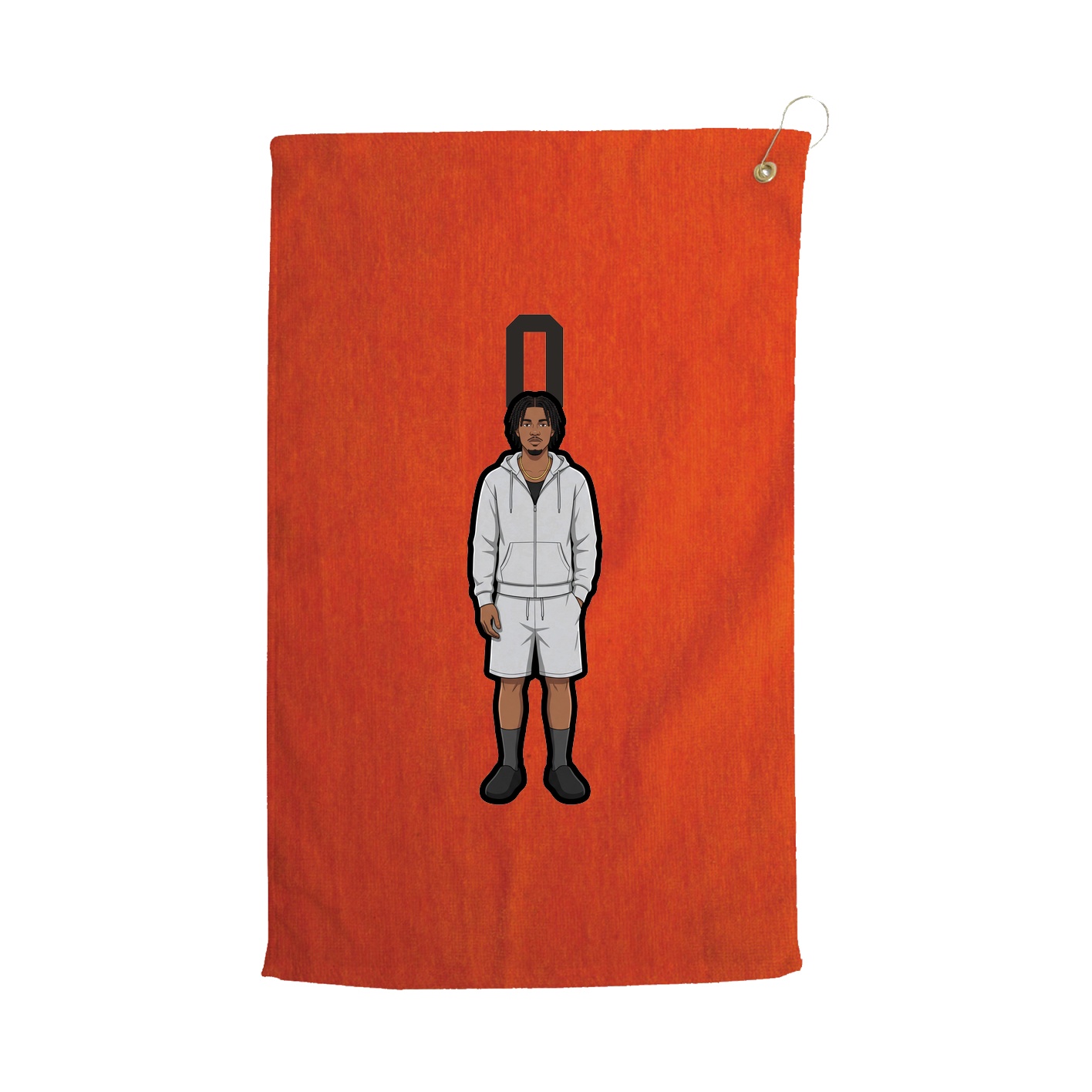 Golf Towel — Number Top in Orange