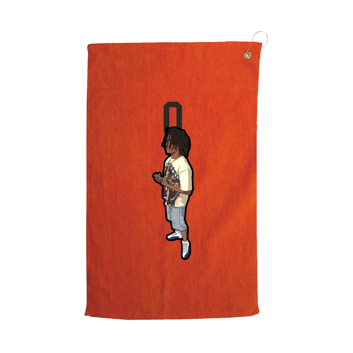Golf Towel — Number Top in Orange