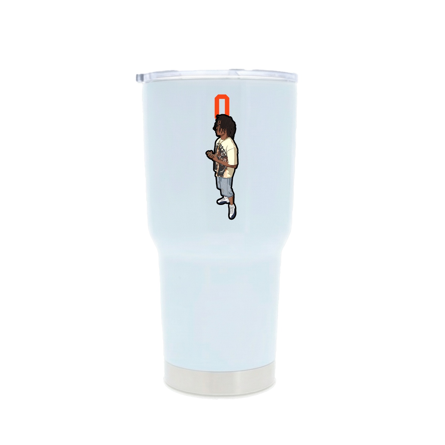 30oz Stainless Steel Tumbler — Number Top in White