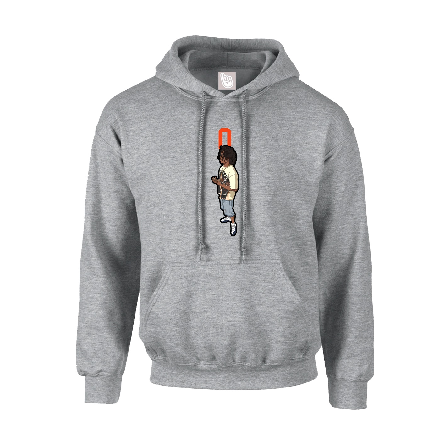 Hoodie — Number Top in Grey