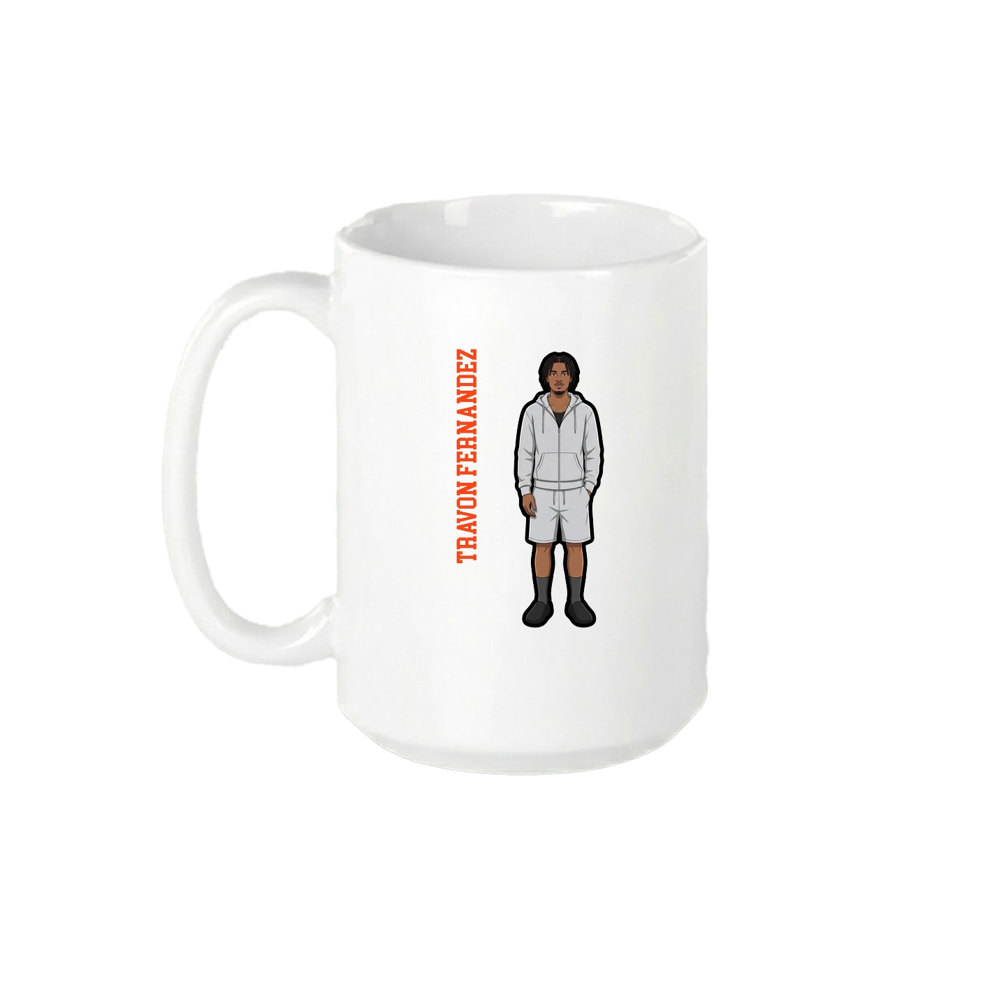 15oz Coffee Mug — Name Vertical in White