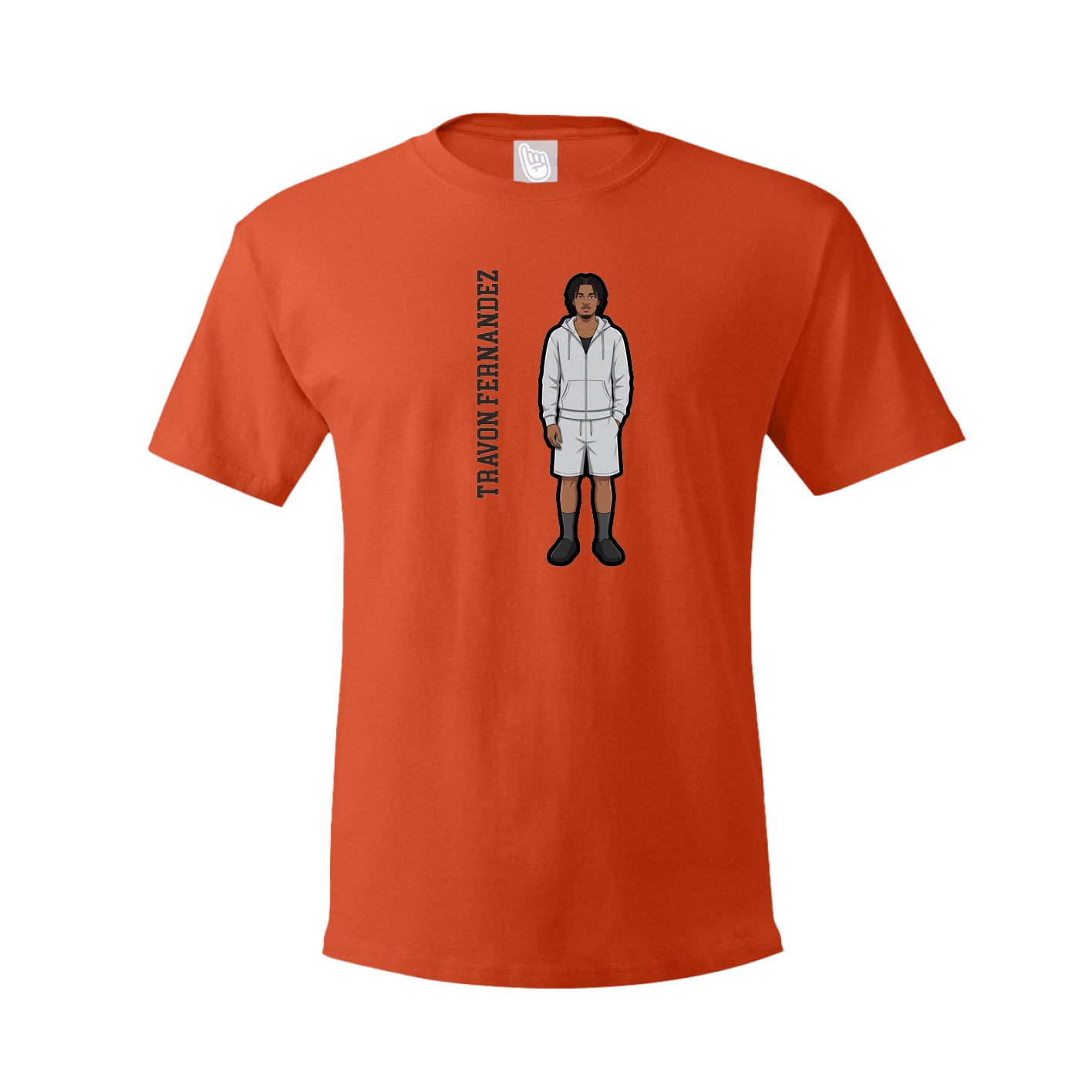 Tee — Name Vertical in Orange