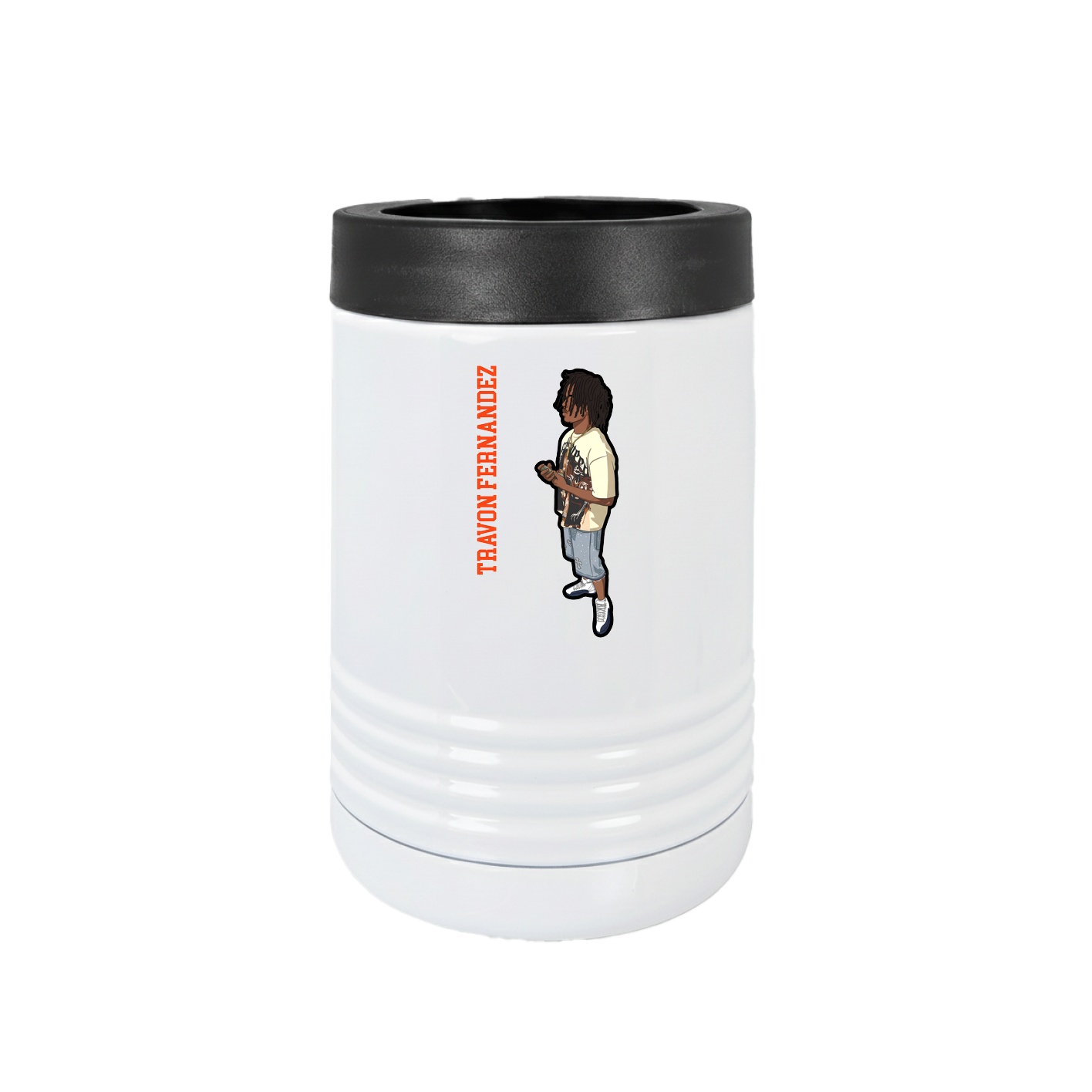 Beverage Holder — Name Vertical in White