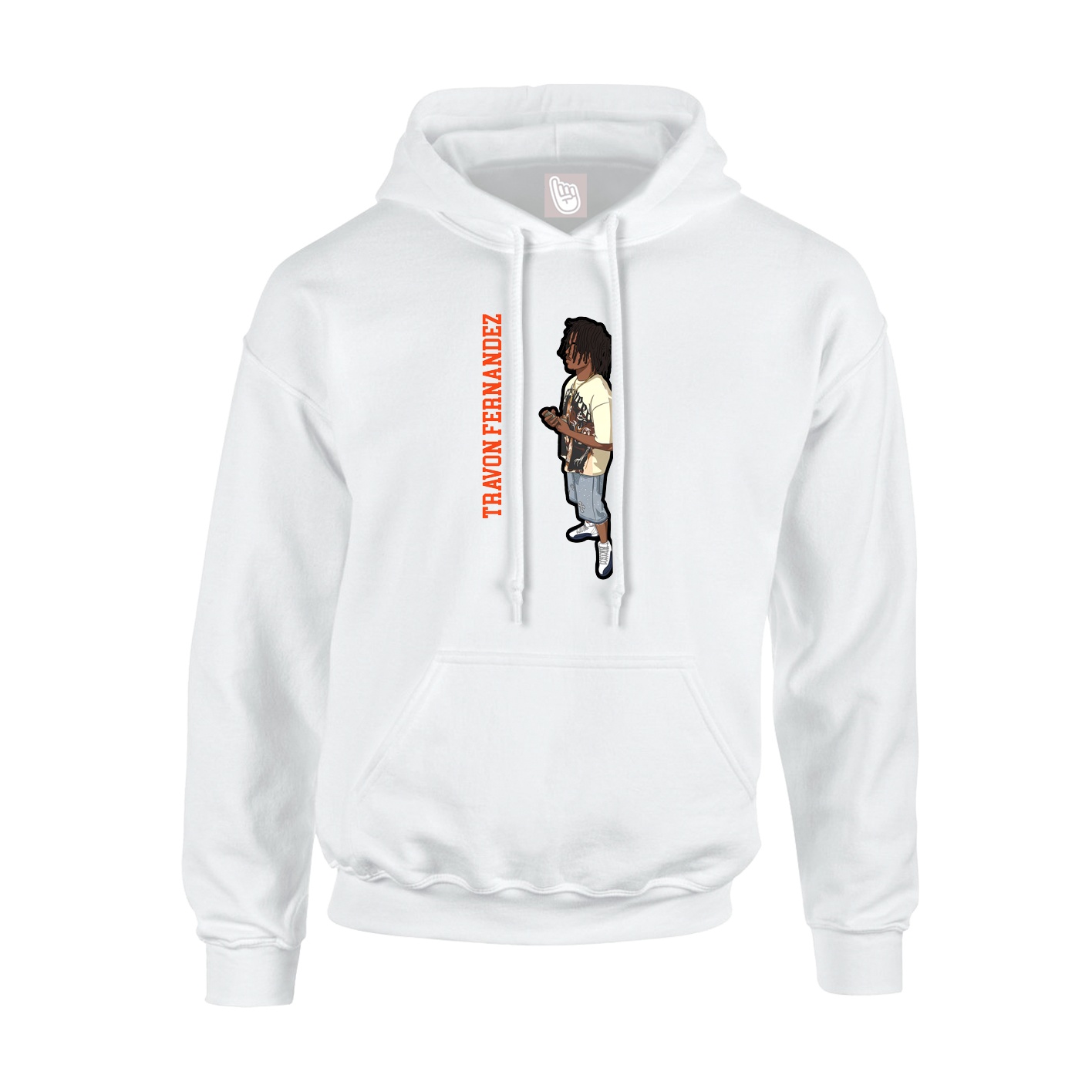 Hoodie — Name Vertical in White
