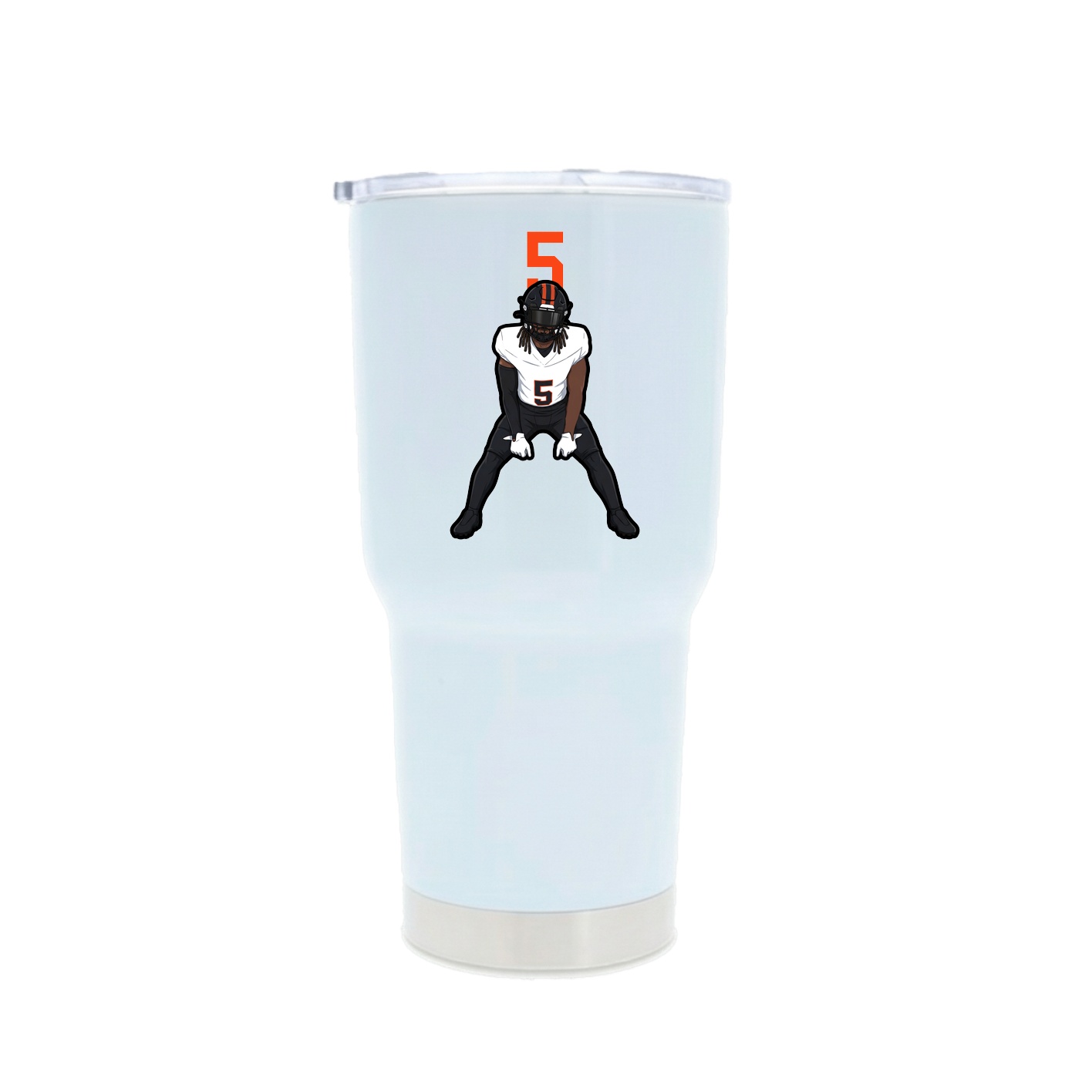 30oz Stainless Steel Tumbler — Number Top in White