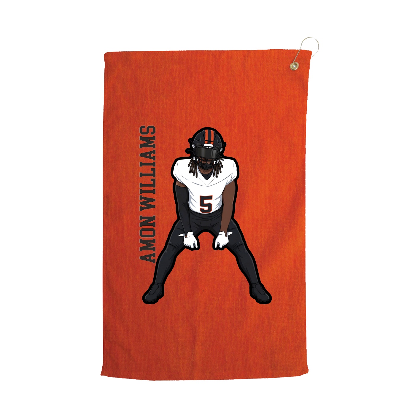 Golf Towel — Name Vertical in Orange