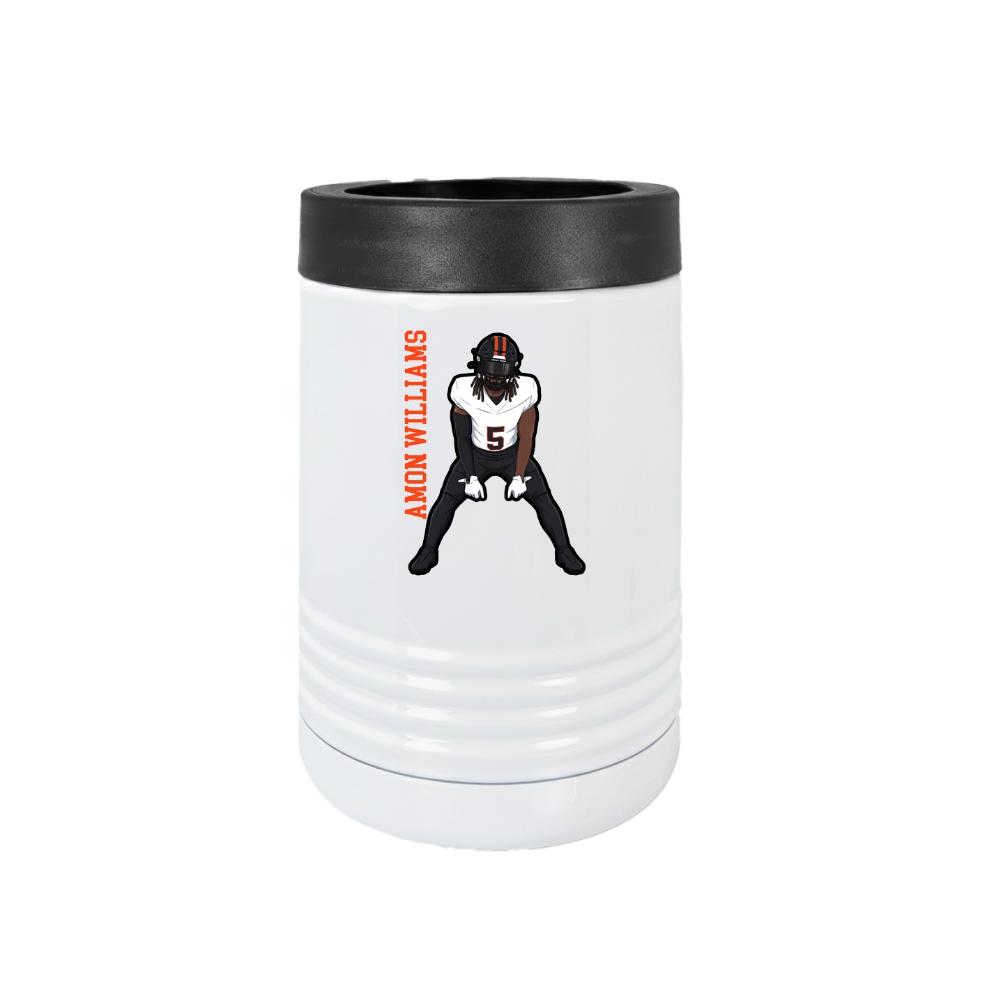 Beverage Holder — Name Vertical in White