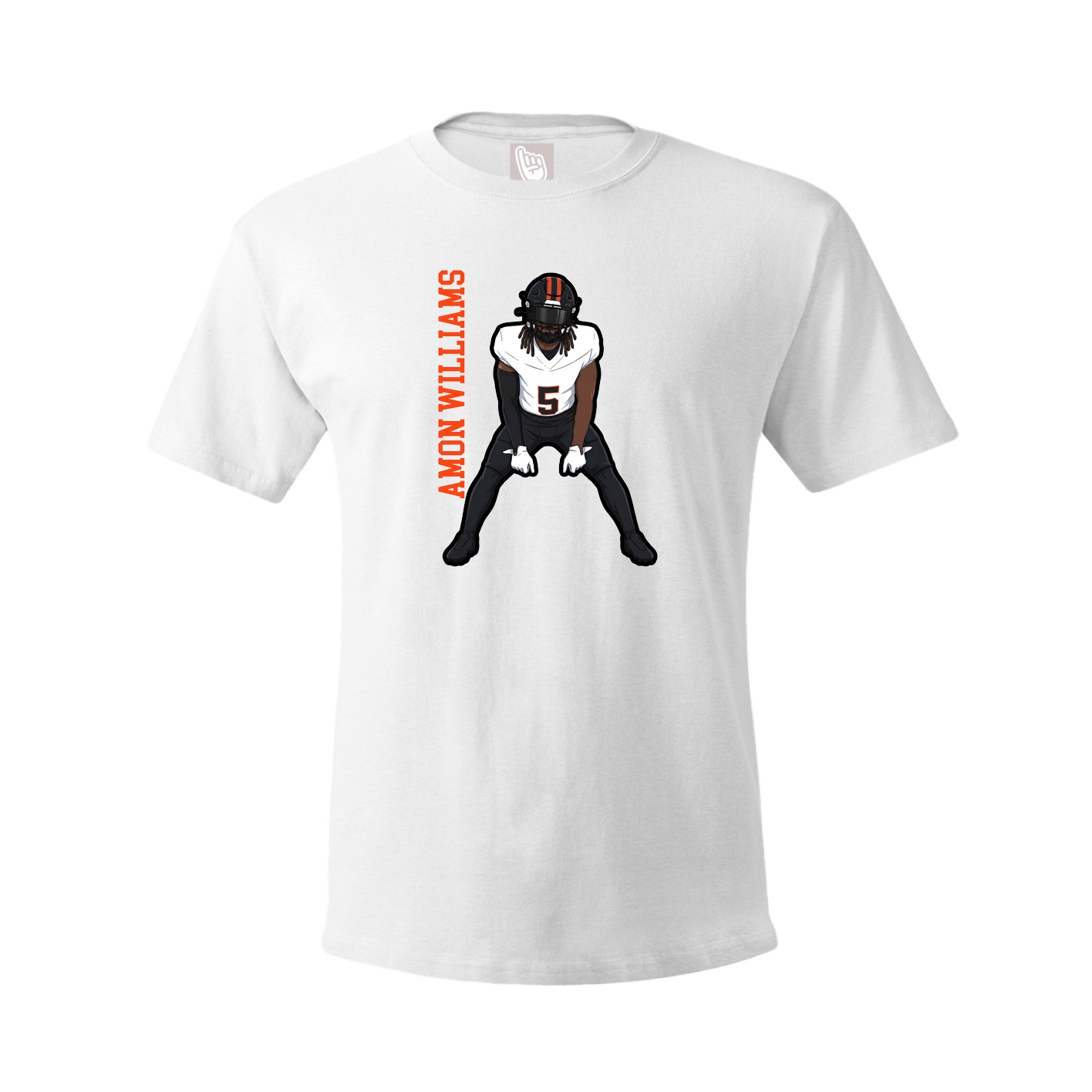 Youth Tee — Name Vertical in White