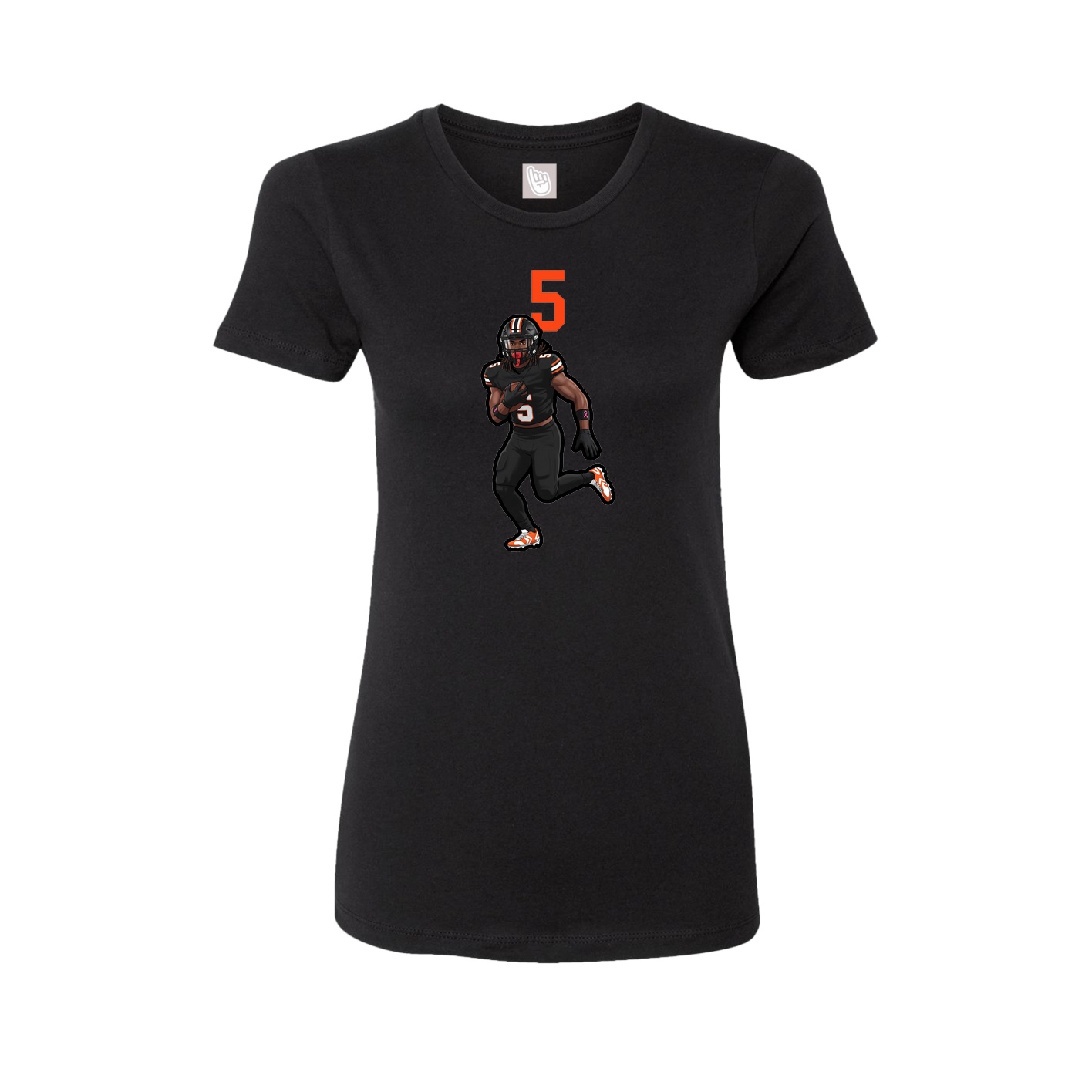 Fitted Women's Tee — Number Top in Black
